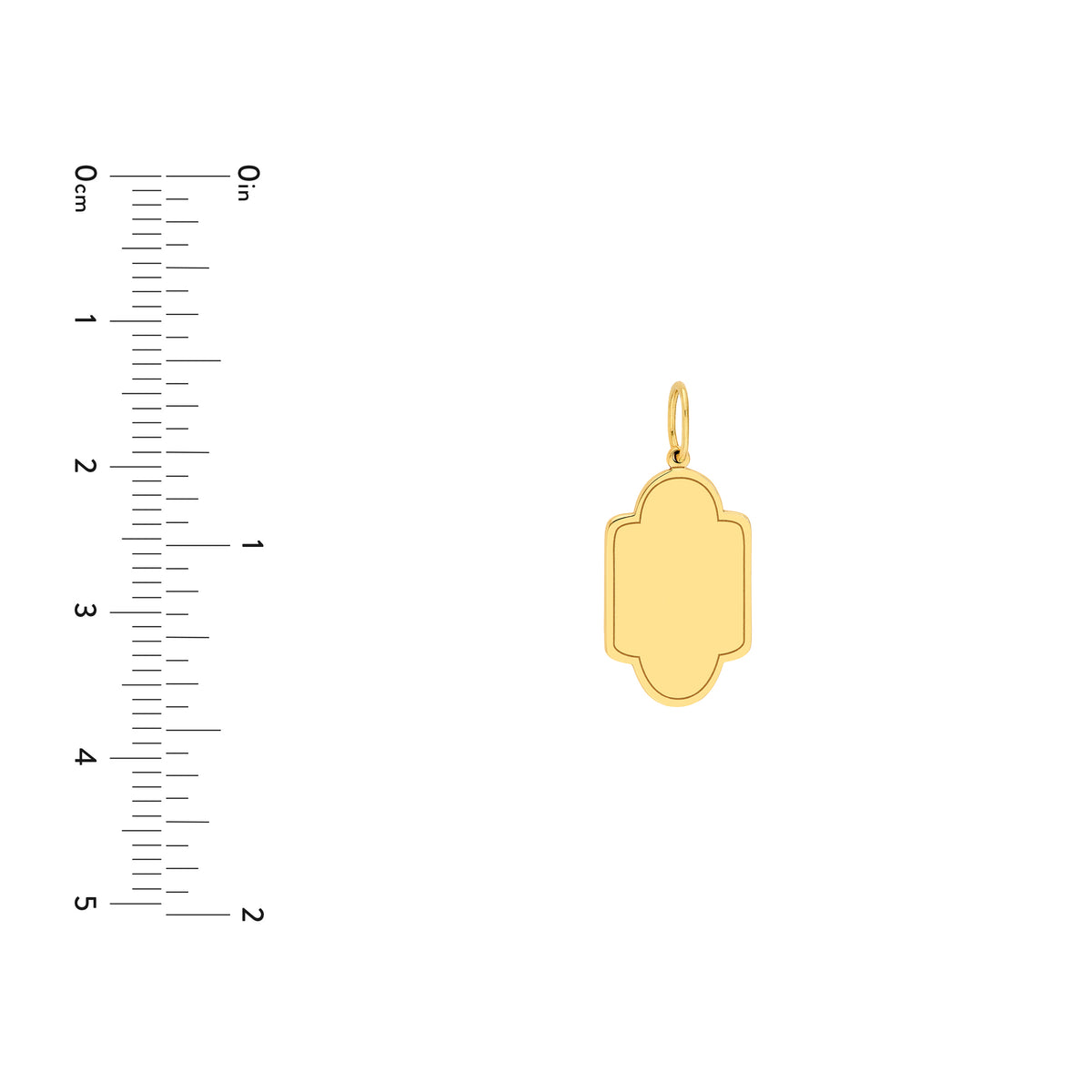 14K Yellow Gold Framed Border Deco Pendant