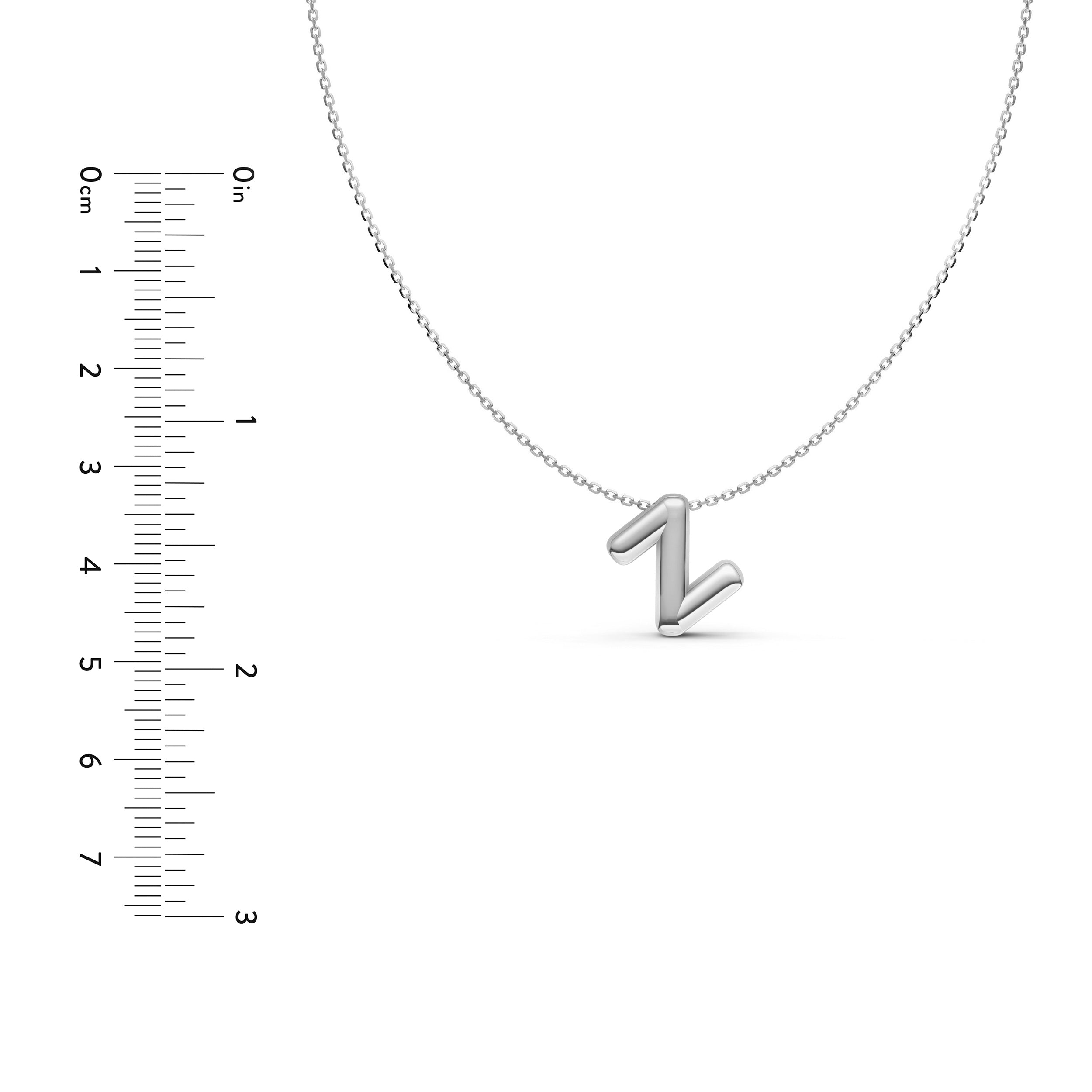 14K Gold Puffy Bubble Initial Necklace
