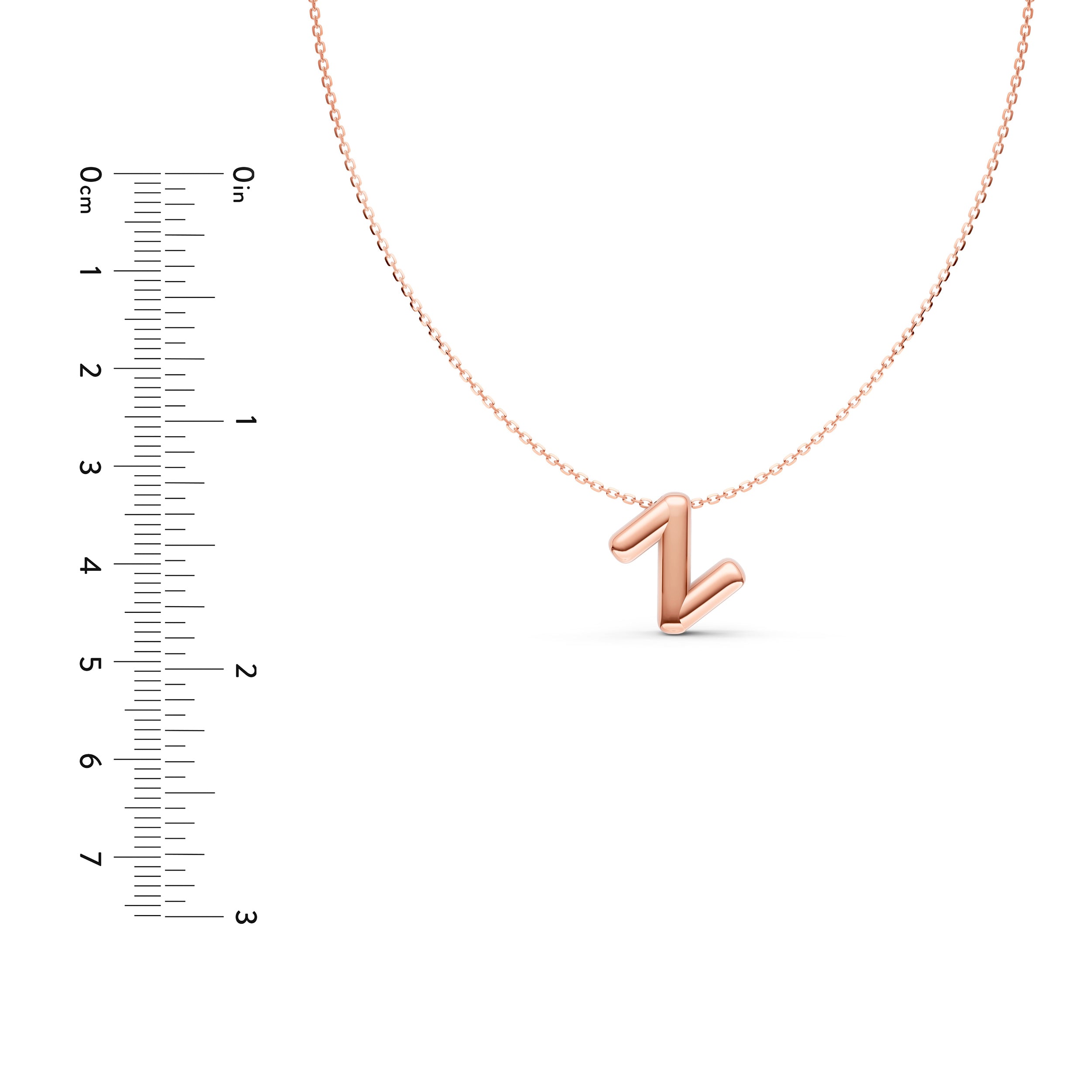 14K Gold Puffy Bubble Initial Necklace