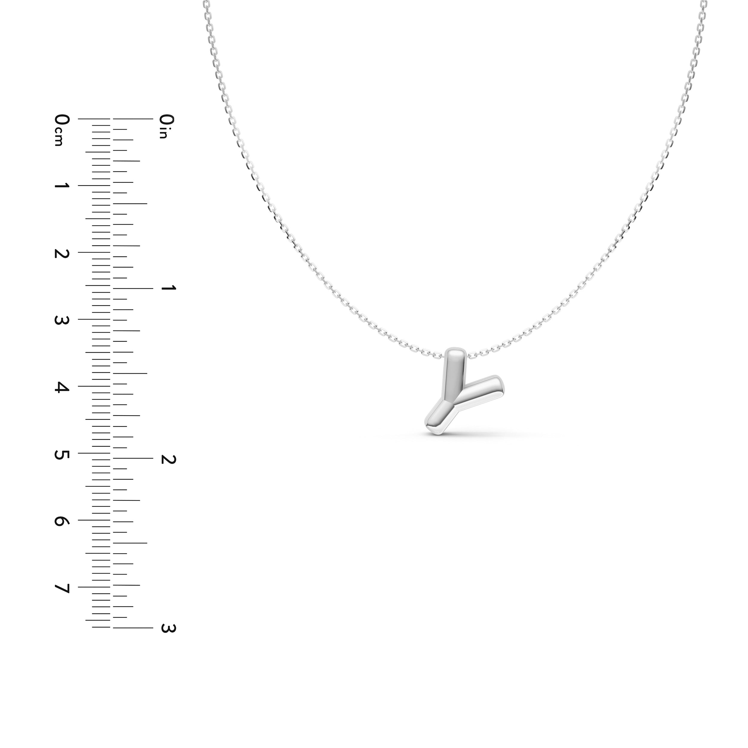 14K Gold Puffy Bubble Initial Necklace