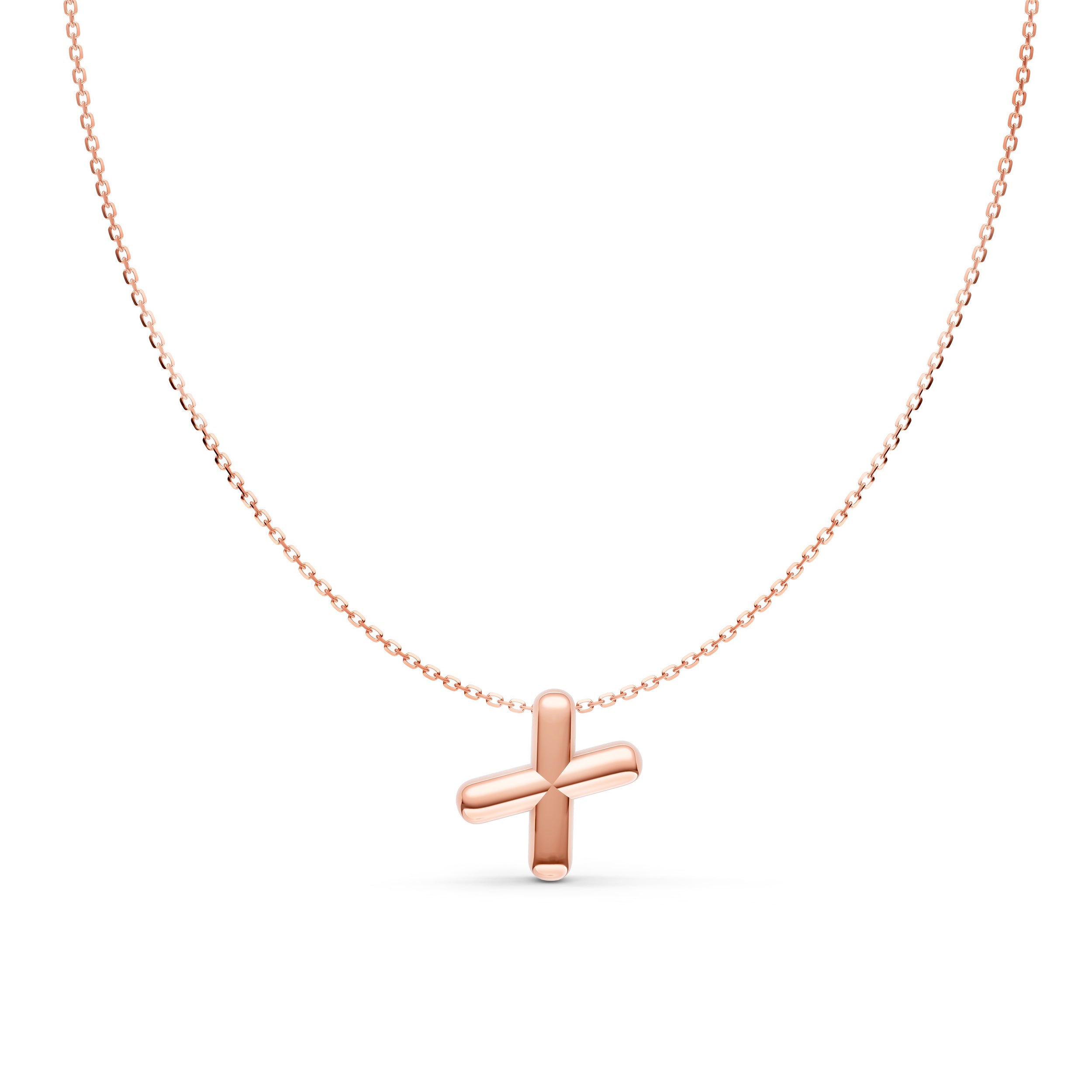 14K Gold Puffy Bubble Initial Necklace