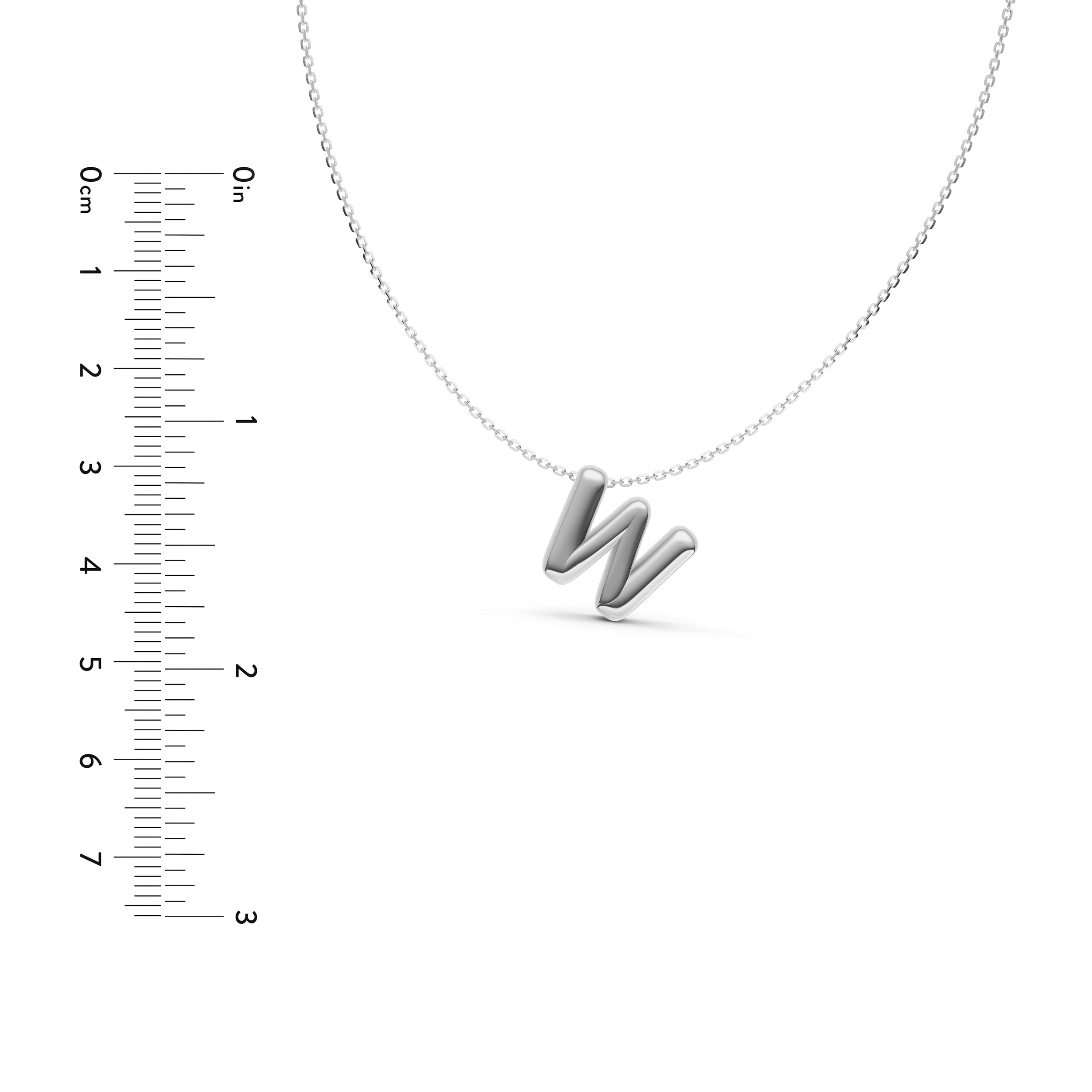 14K Gold Puffy Bubble Initial Necklace