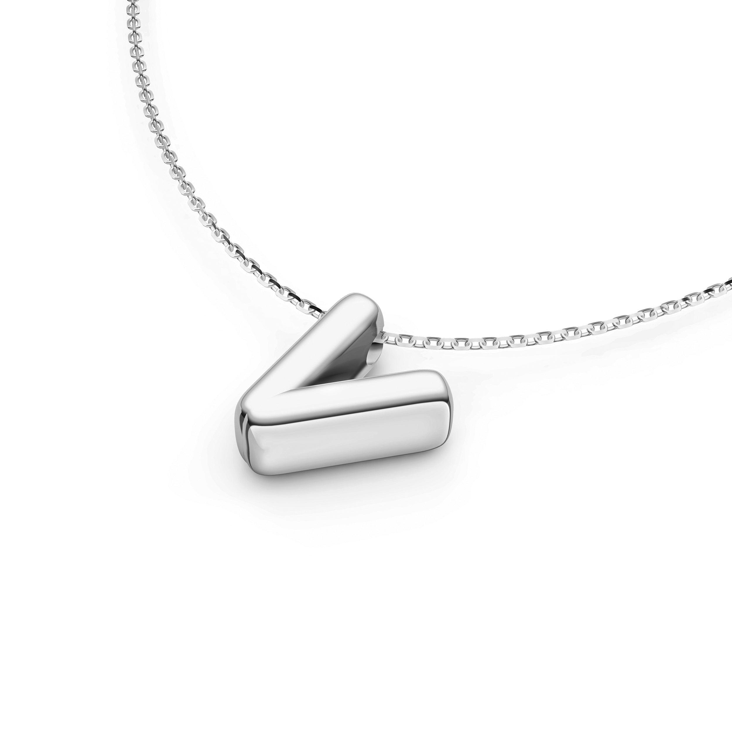 14K Gold Puffy Bubble Initial Necklace