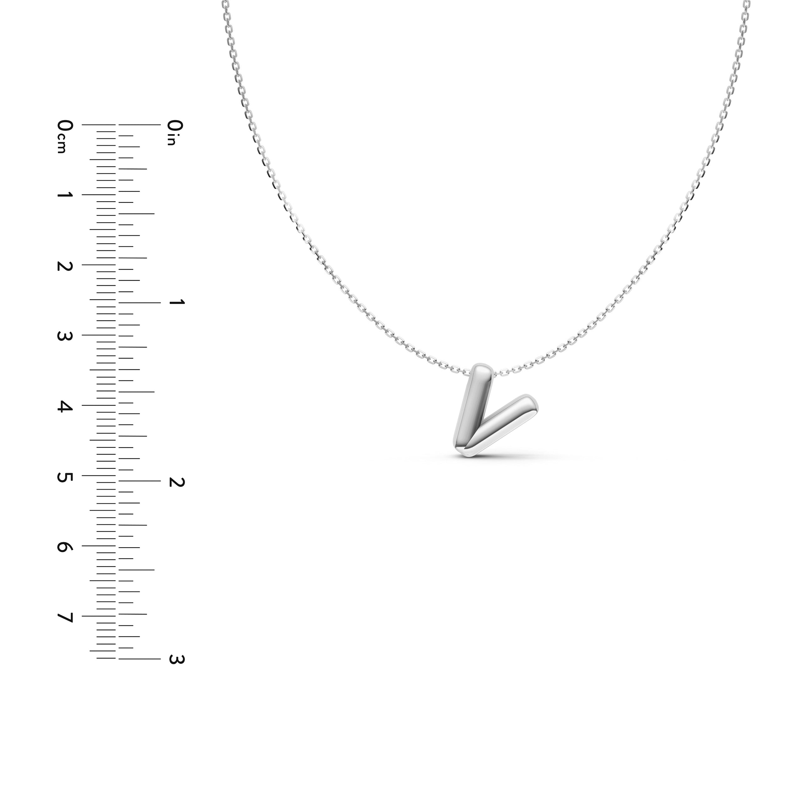 14K Gold Puffy Bubble Initial Necklace