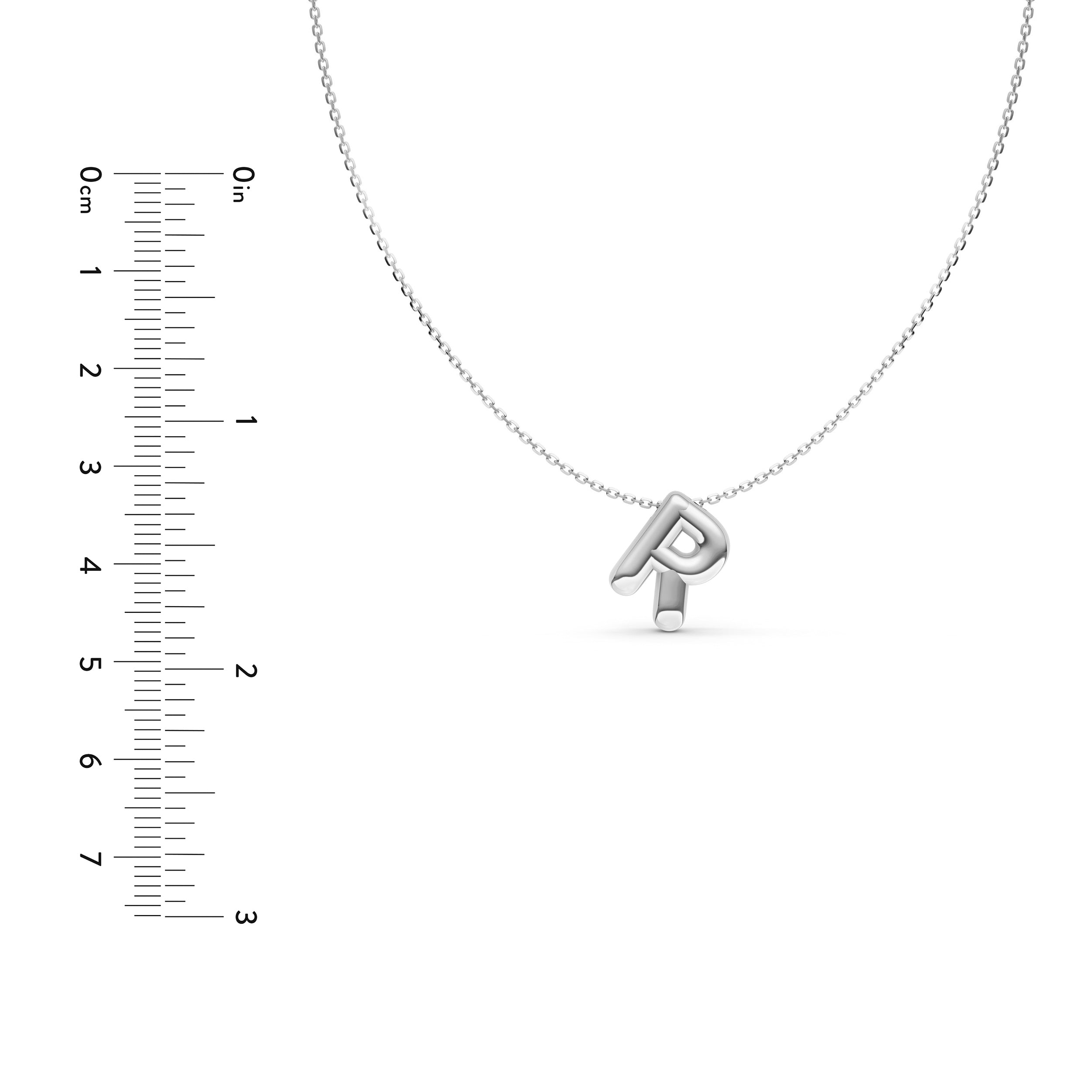 14K Gold Puffy Bubble Initial Necklace