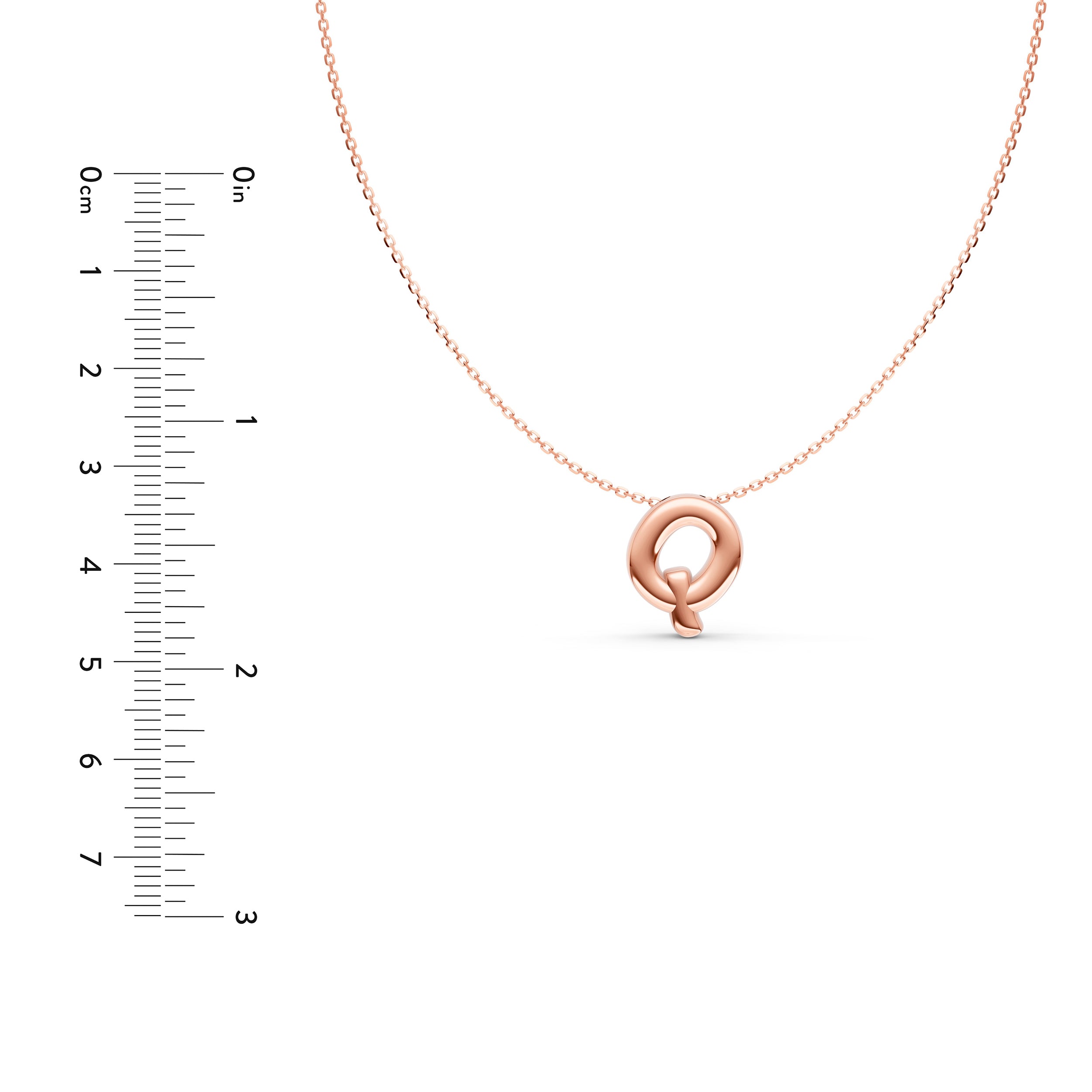 14K Gold Puffy Bubble Initial Necklace