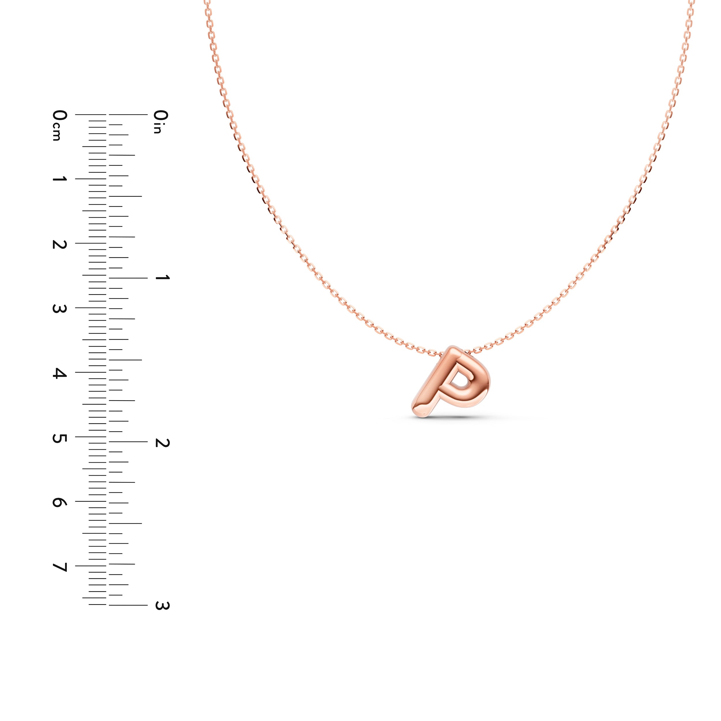 14K Gold Puffy Bubble Initial Necklace