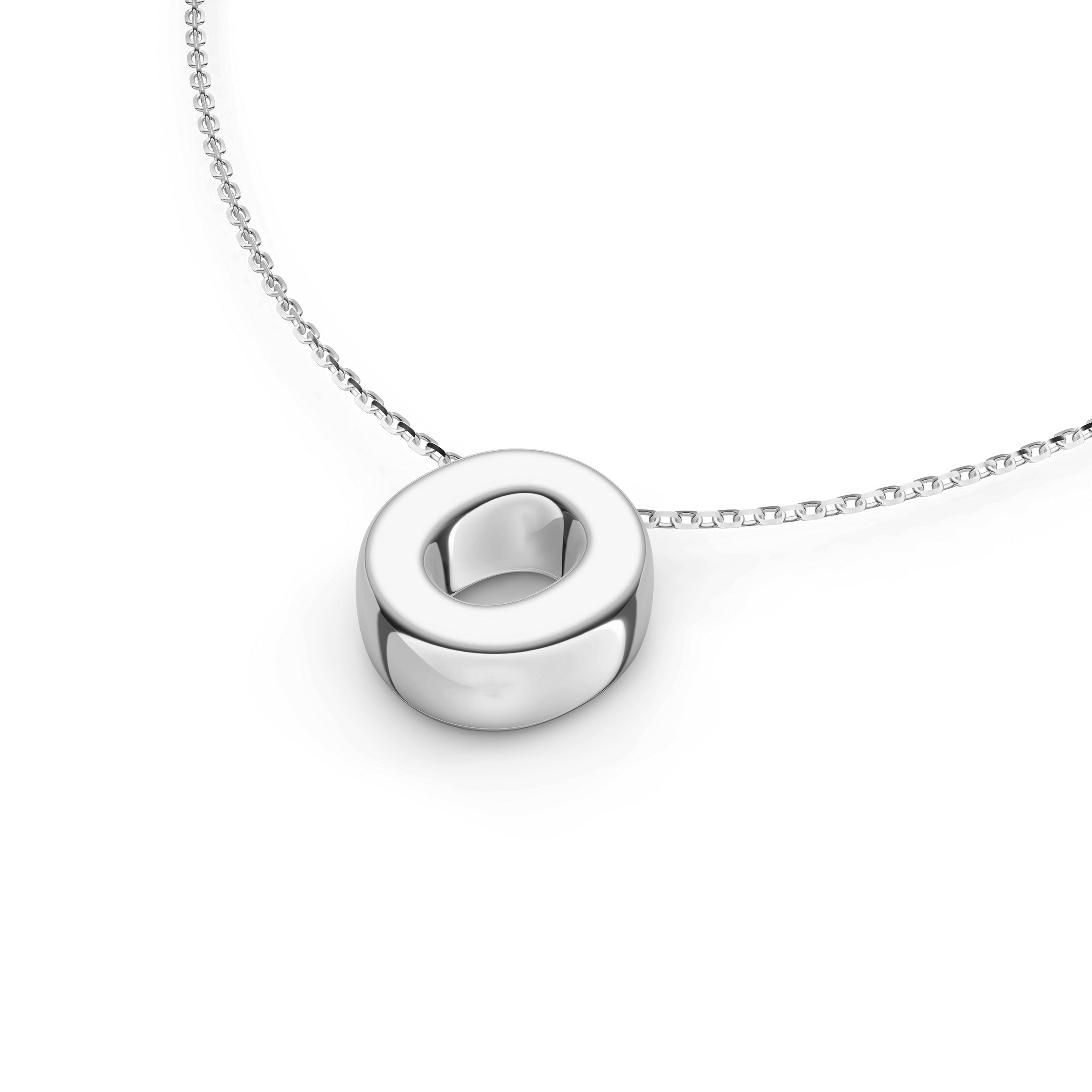 14K Gold Puffy Bubble Initial Necklace