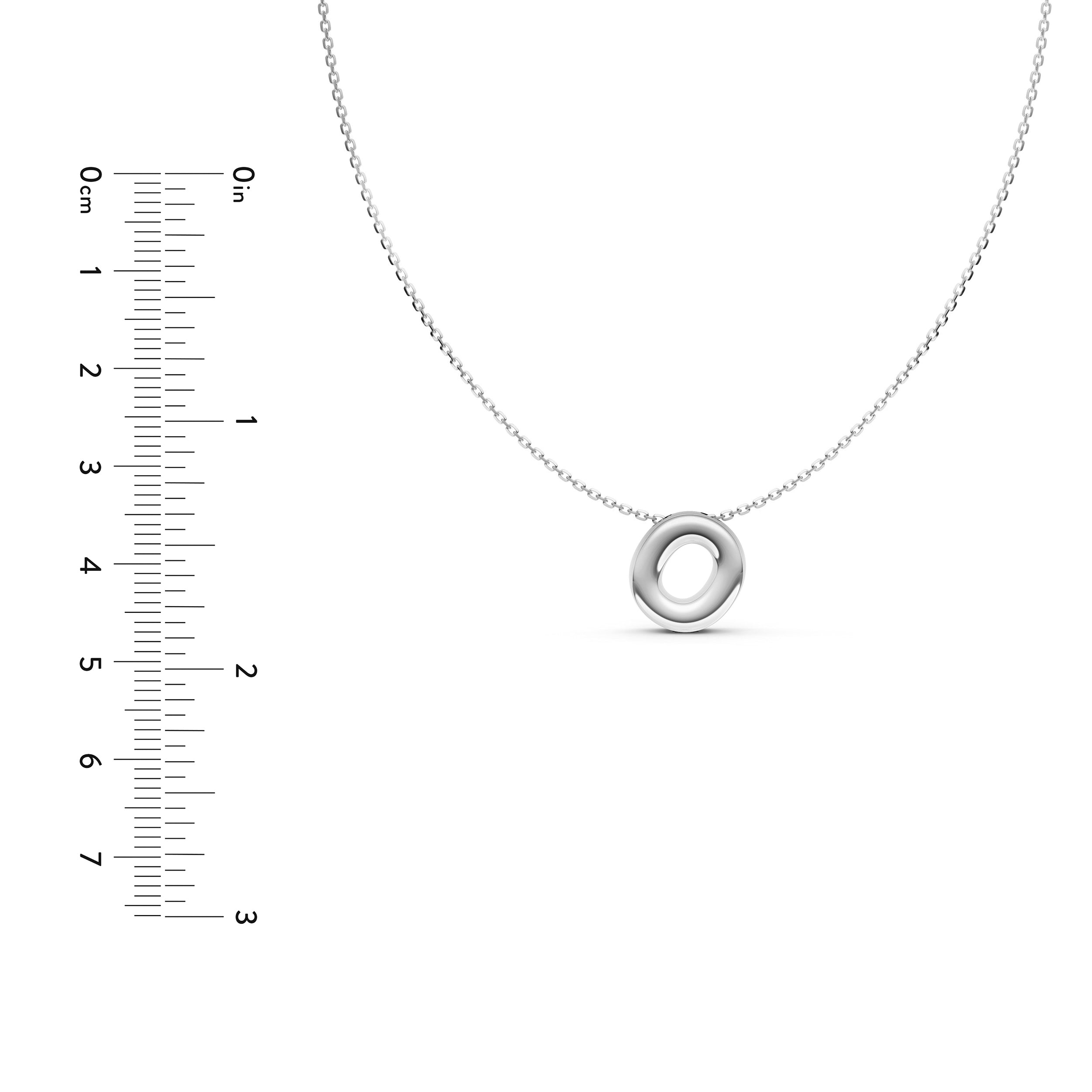 14K Gold Puffy Bubble Initial Necklace