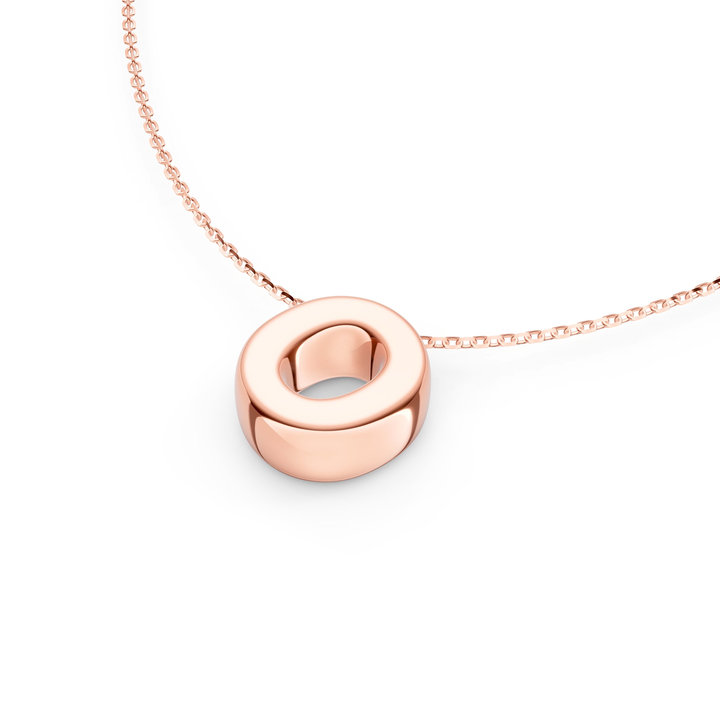14K Gold Puffy Bubble Initial Necklace