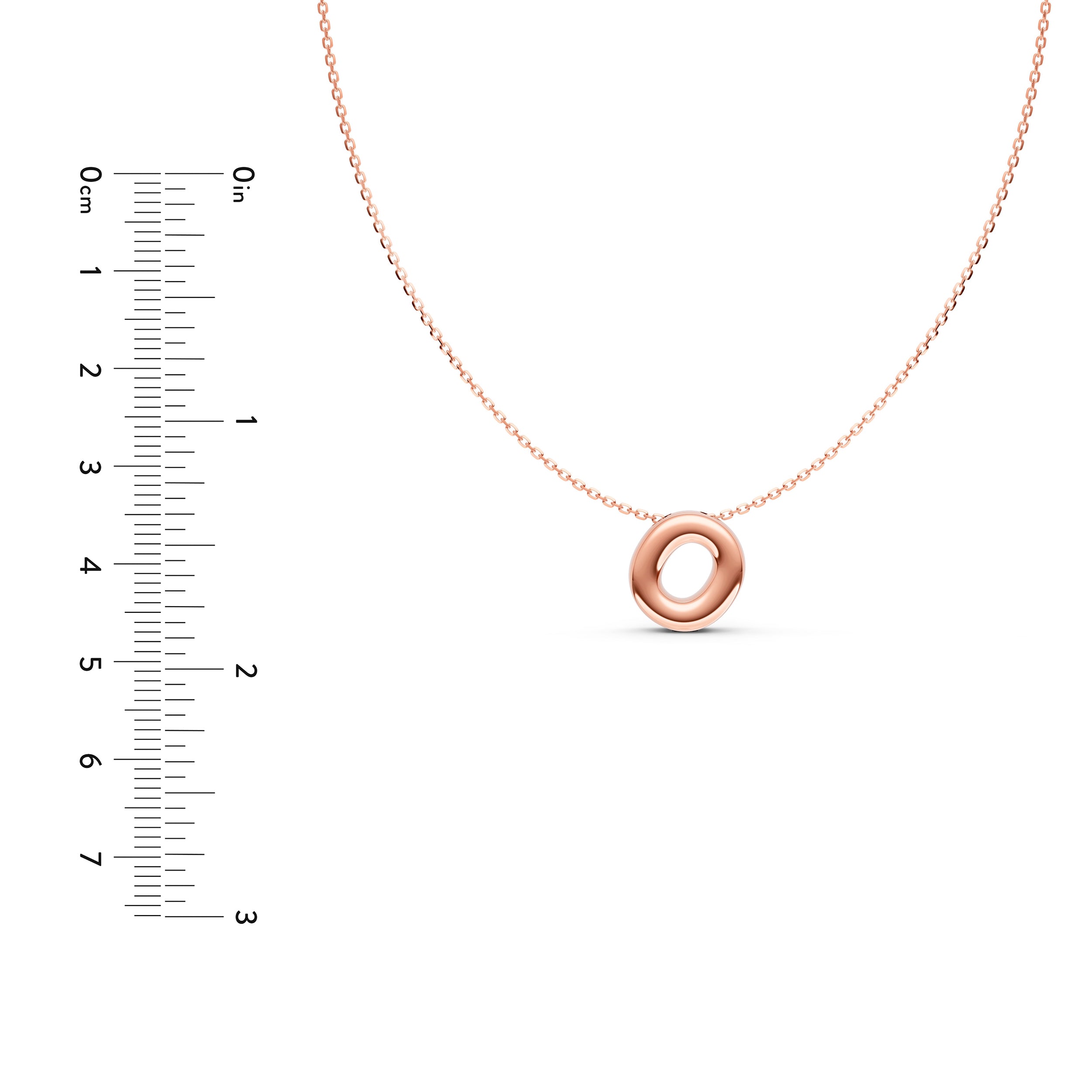 14K Gold Puffy Bubble Initial Necklace