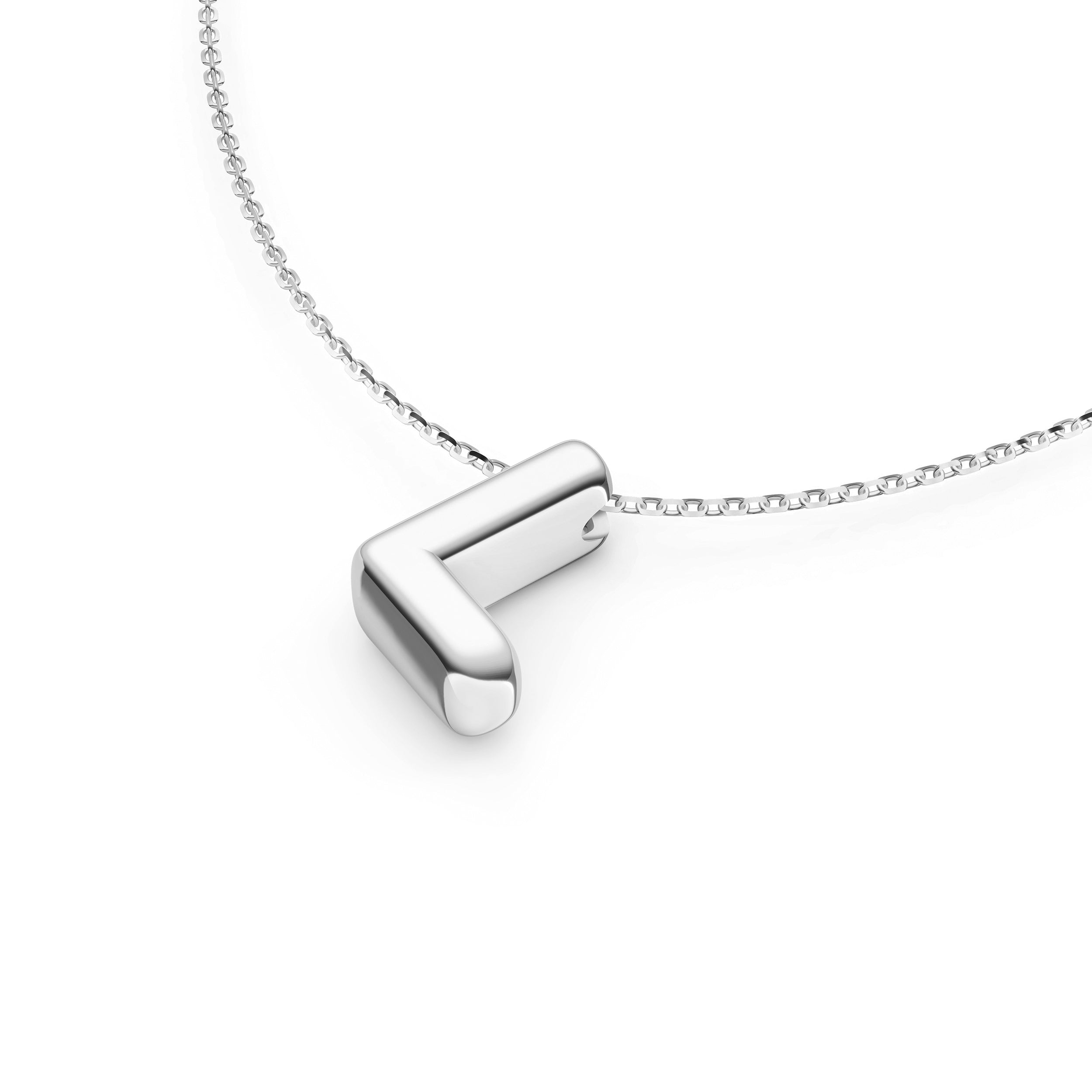 14K Gold Puffy Bubble Initial Necklace