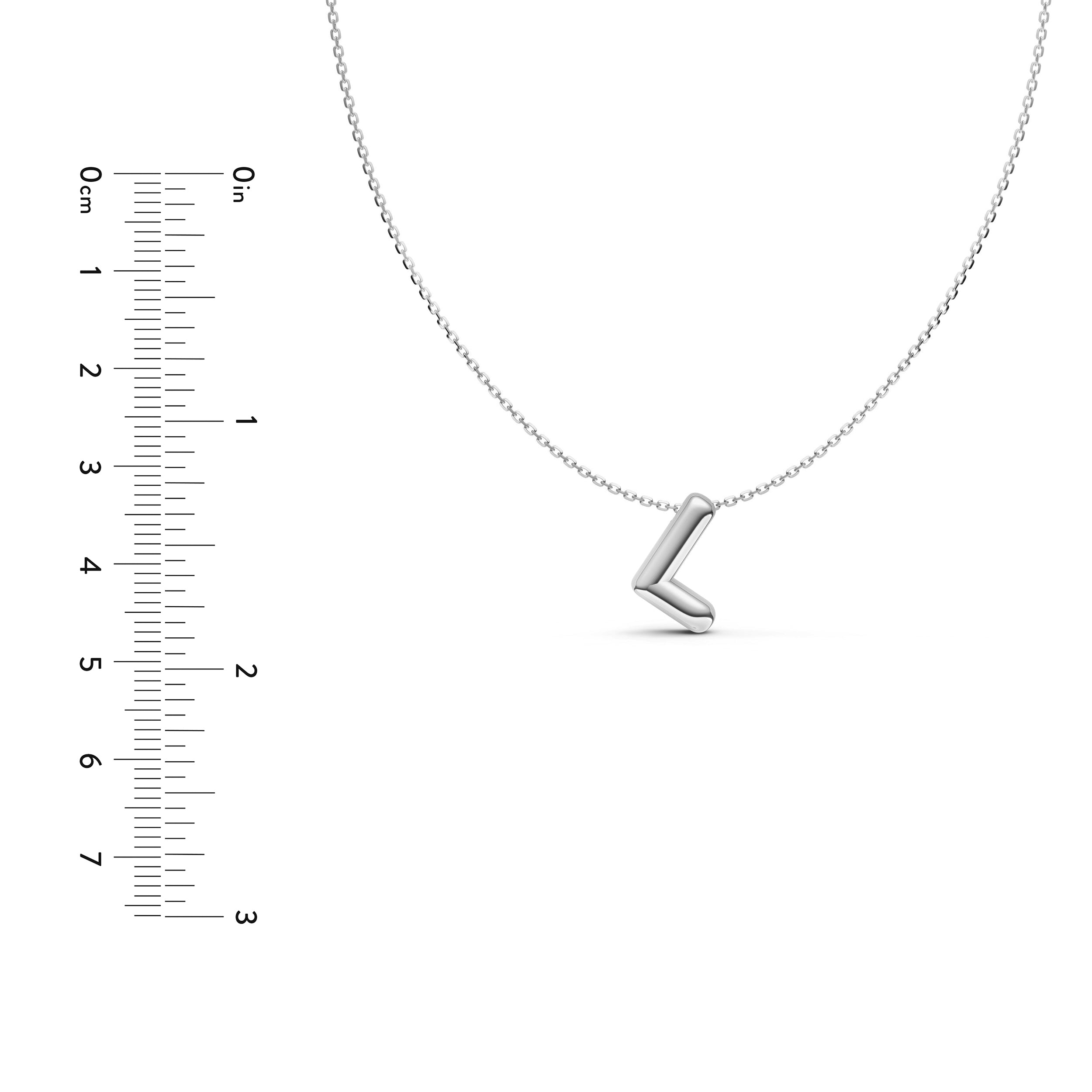 14K Gold Puffy Bubble Initial Necklace