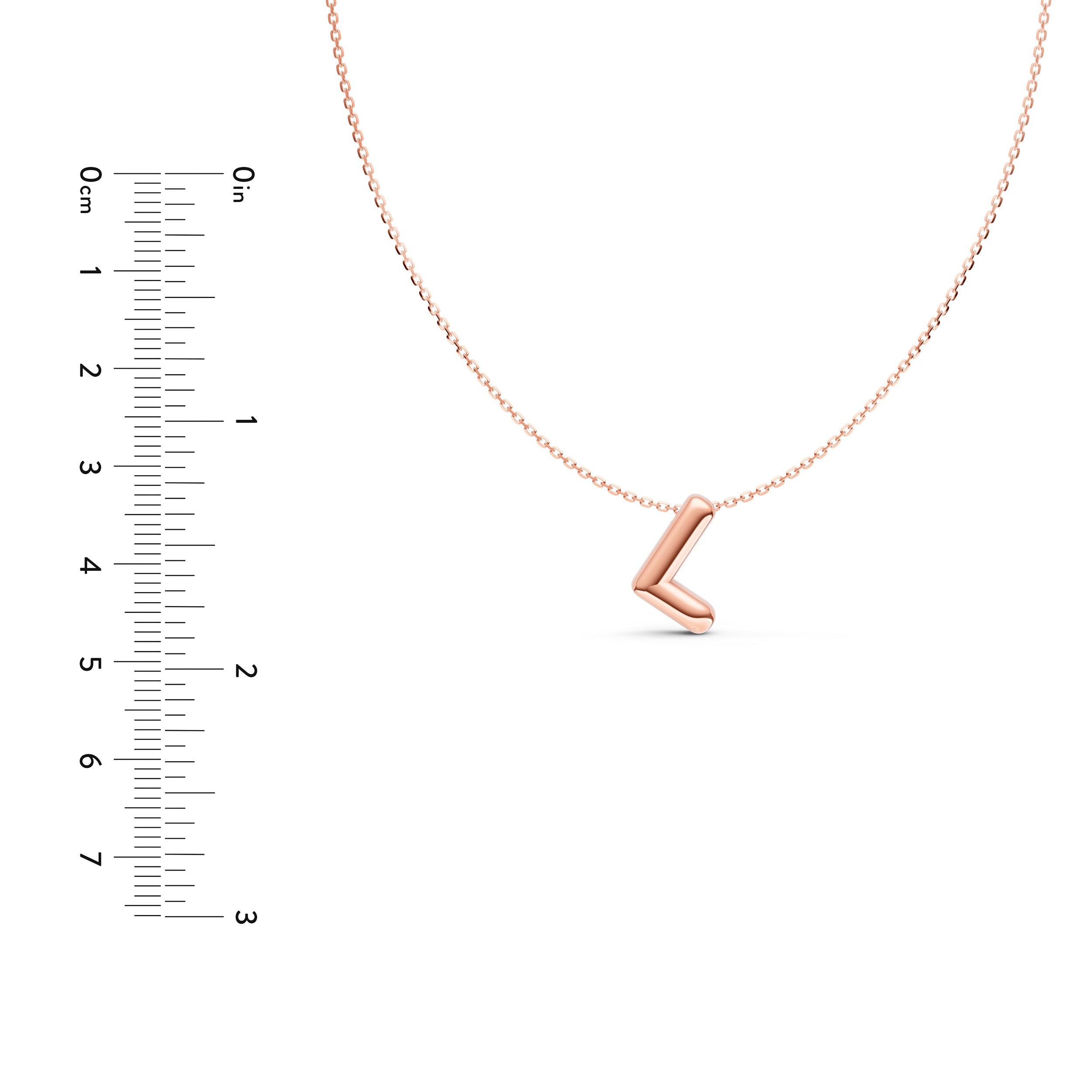 14K Gold Puffy Bubble Initial Necklace