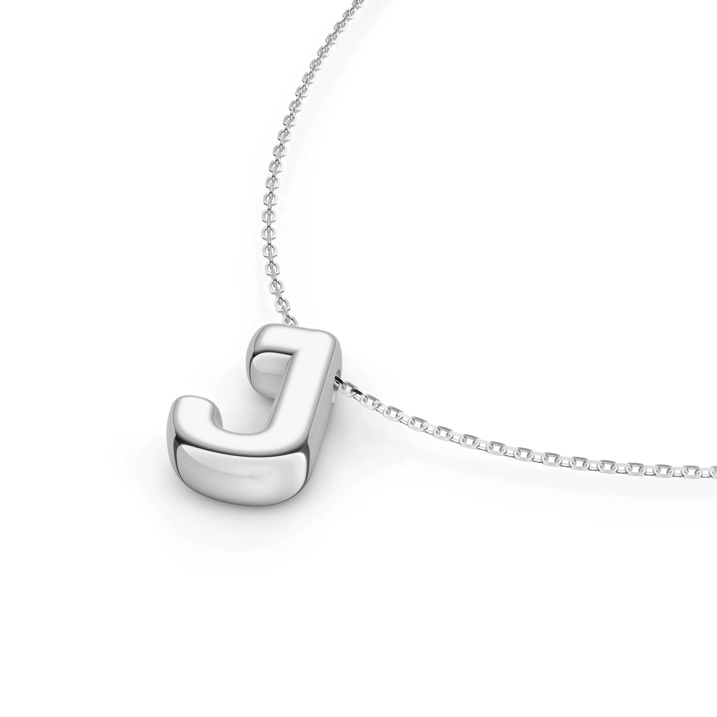 14K Gold Puffy Bubble Initial Necklace Birmingham Jewelry Necklace Birmingham Jewelry 