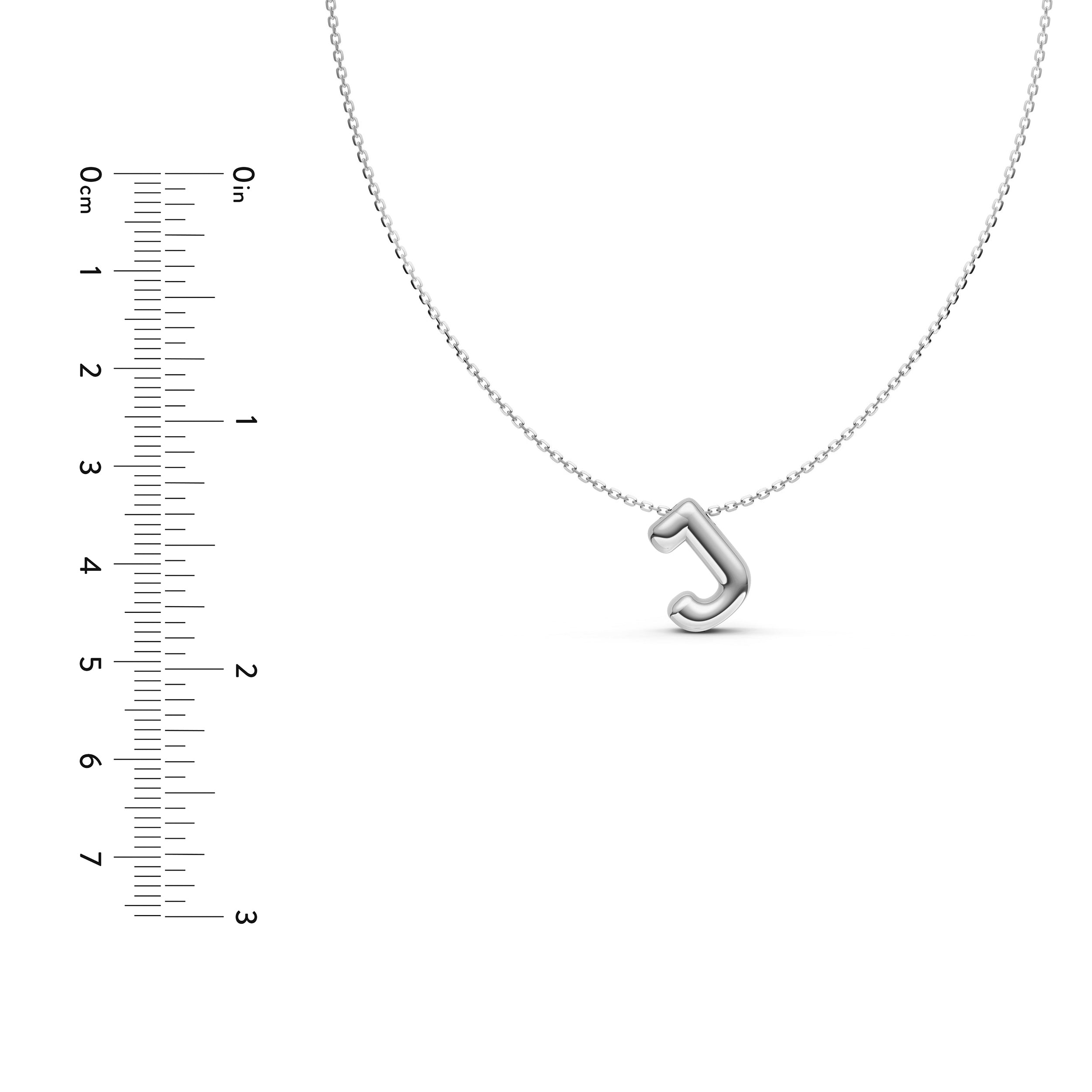 14K Gold Puffy Bubble Initial Necklace Birmingham Jewelry Necklace Birmingham Jewelry 