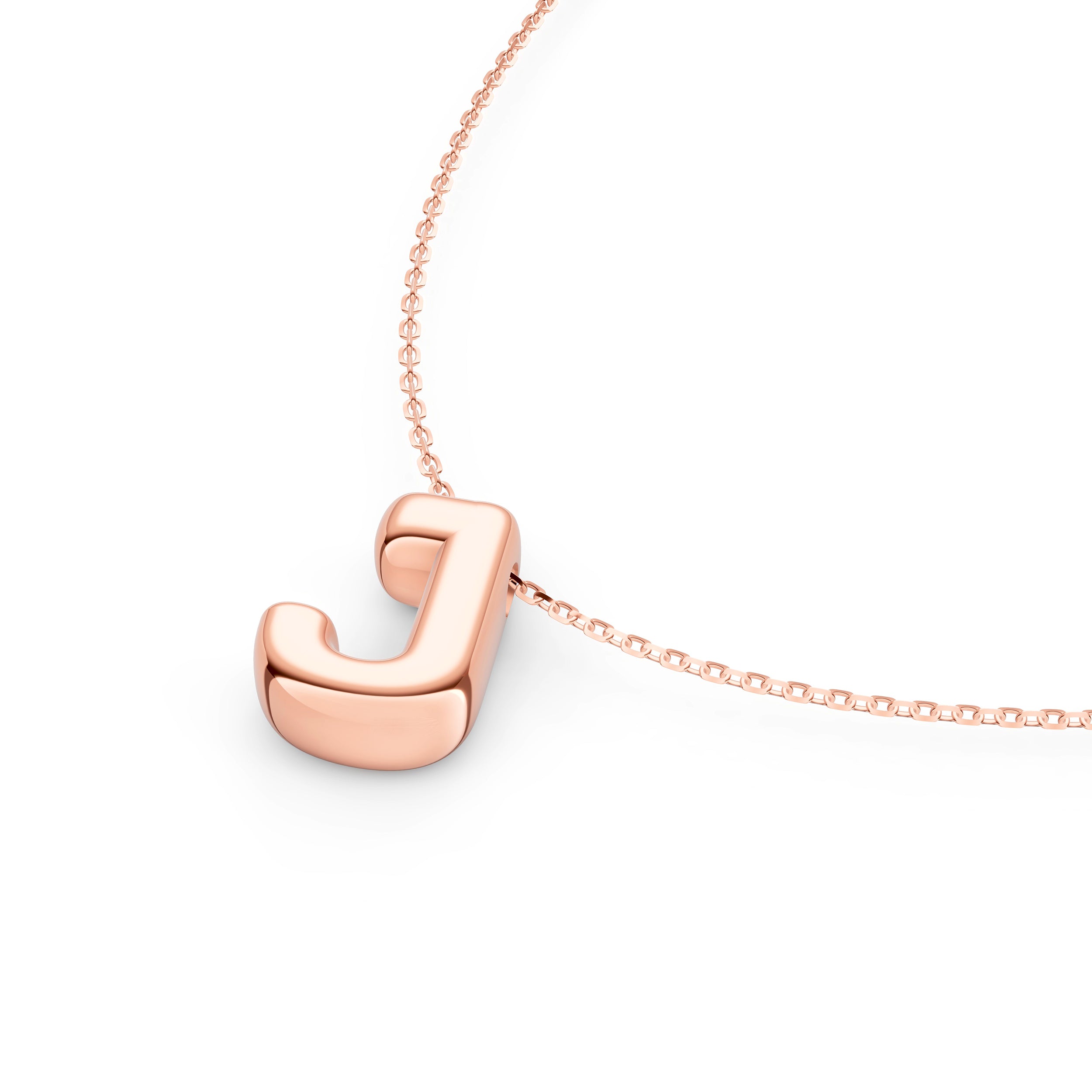 14K Gold Puffy Bubble Initial Necklace Birmingham Jewelry Necklace Birmingham Jewelry 