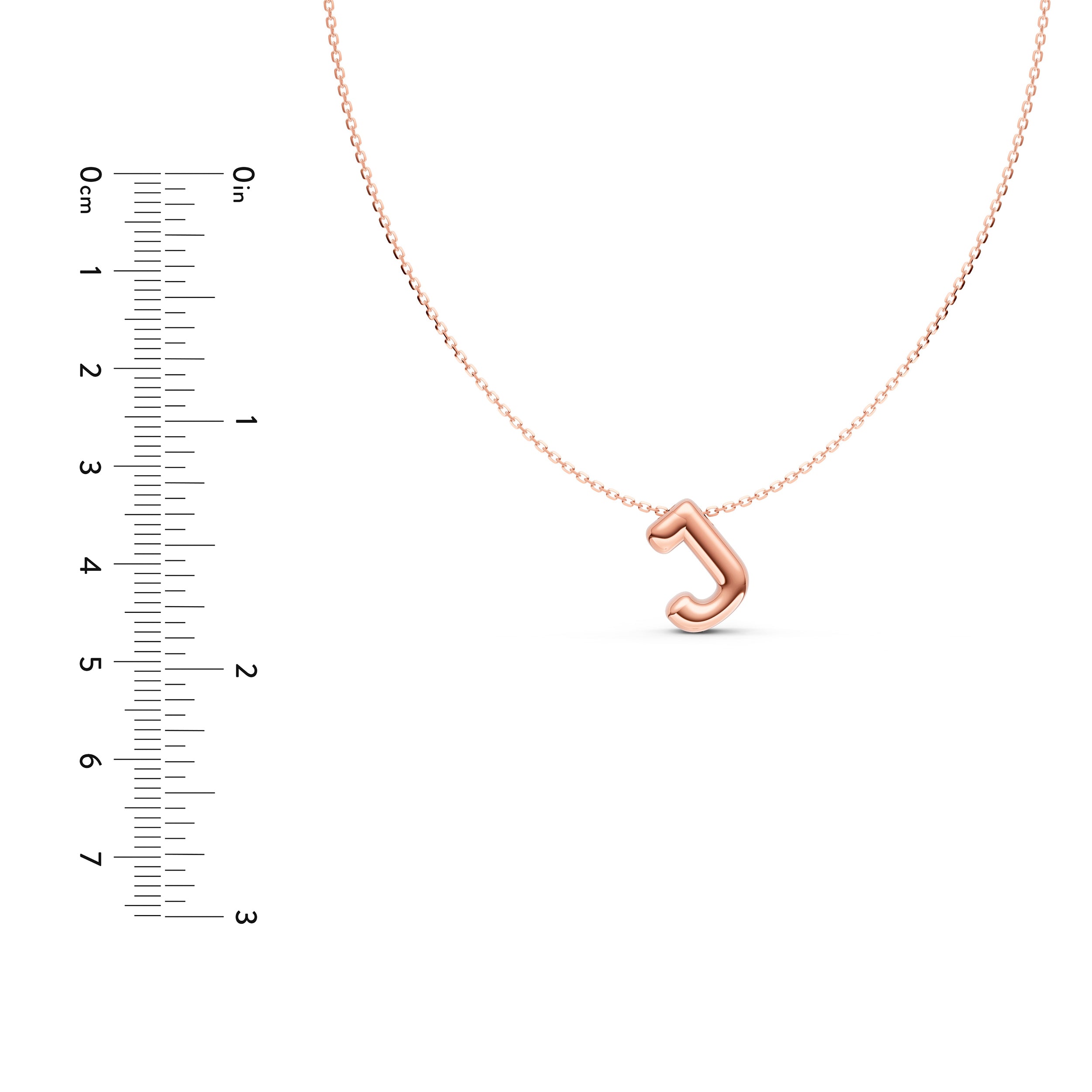 14K Gold Puffy Bubble Initial Necklace Birmingham Jewelry Necklace Birmingham Jewelry 