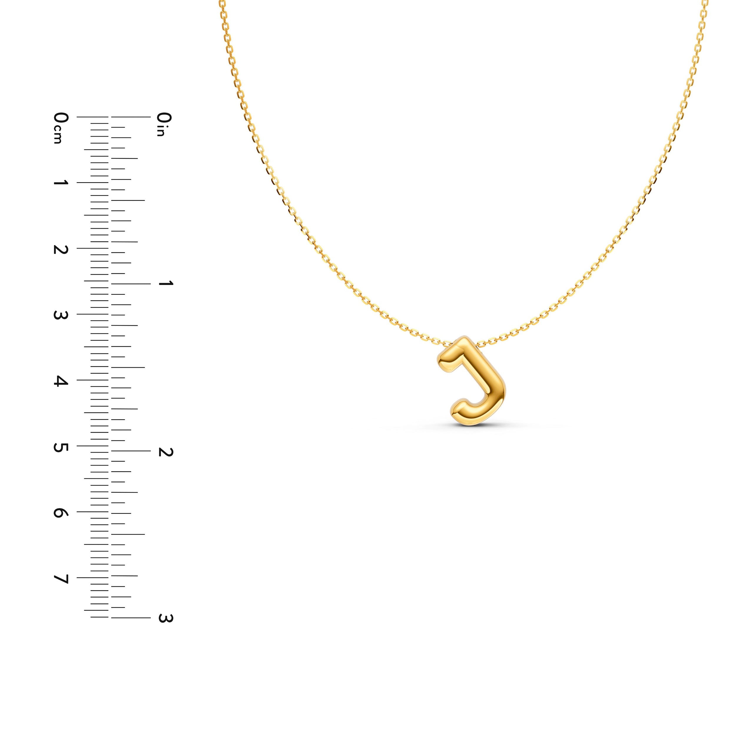 14K Gold Puffy Bubble Initial Necklace Birmingham Jewelry Necklace Birmingham Jewelry 