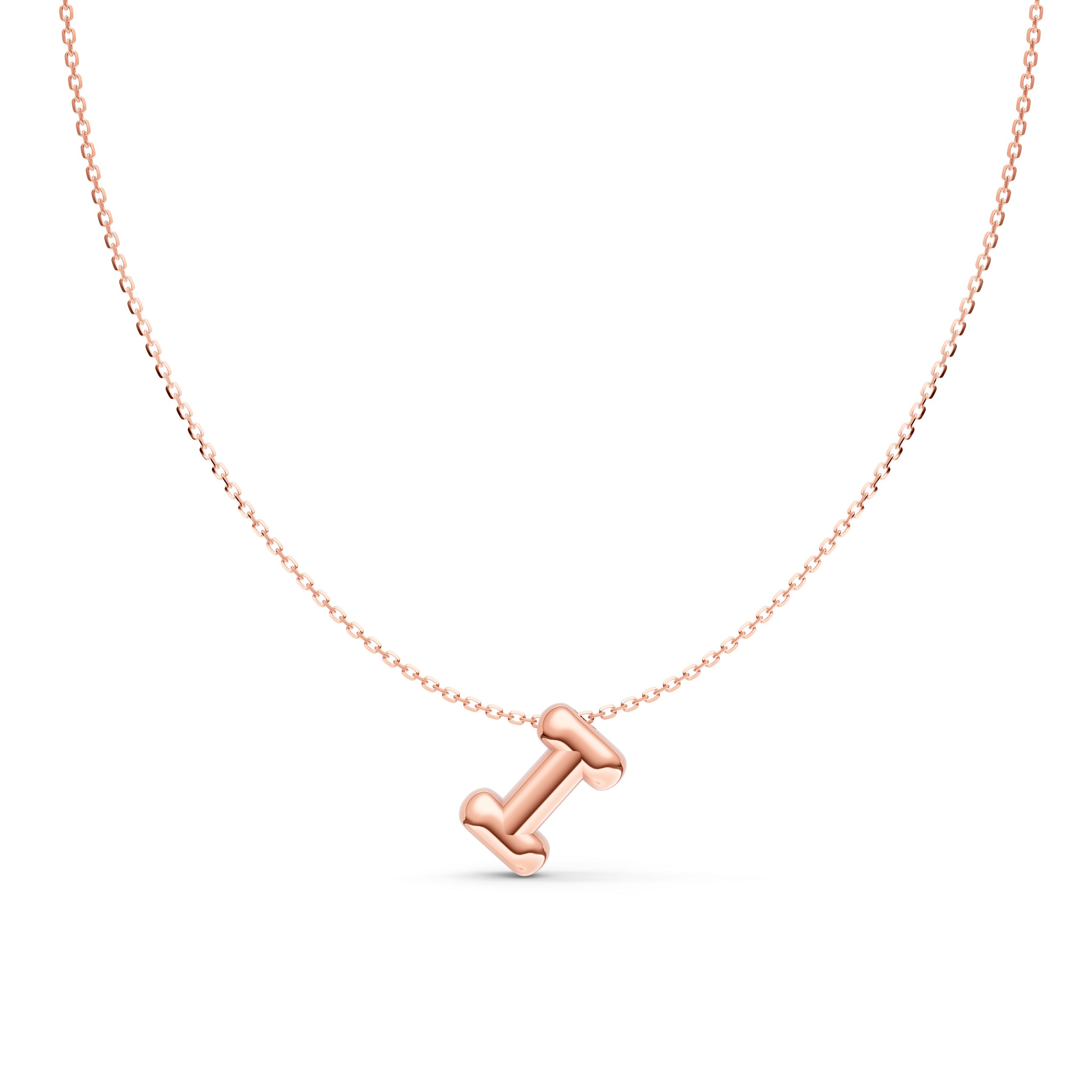 14K Gold Puffy Bubble Initial Necklace Birmingham Jewelry Necklace Birmingham Jewelry 