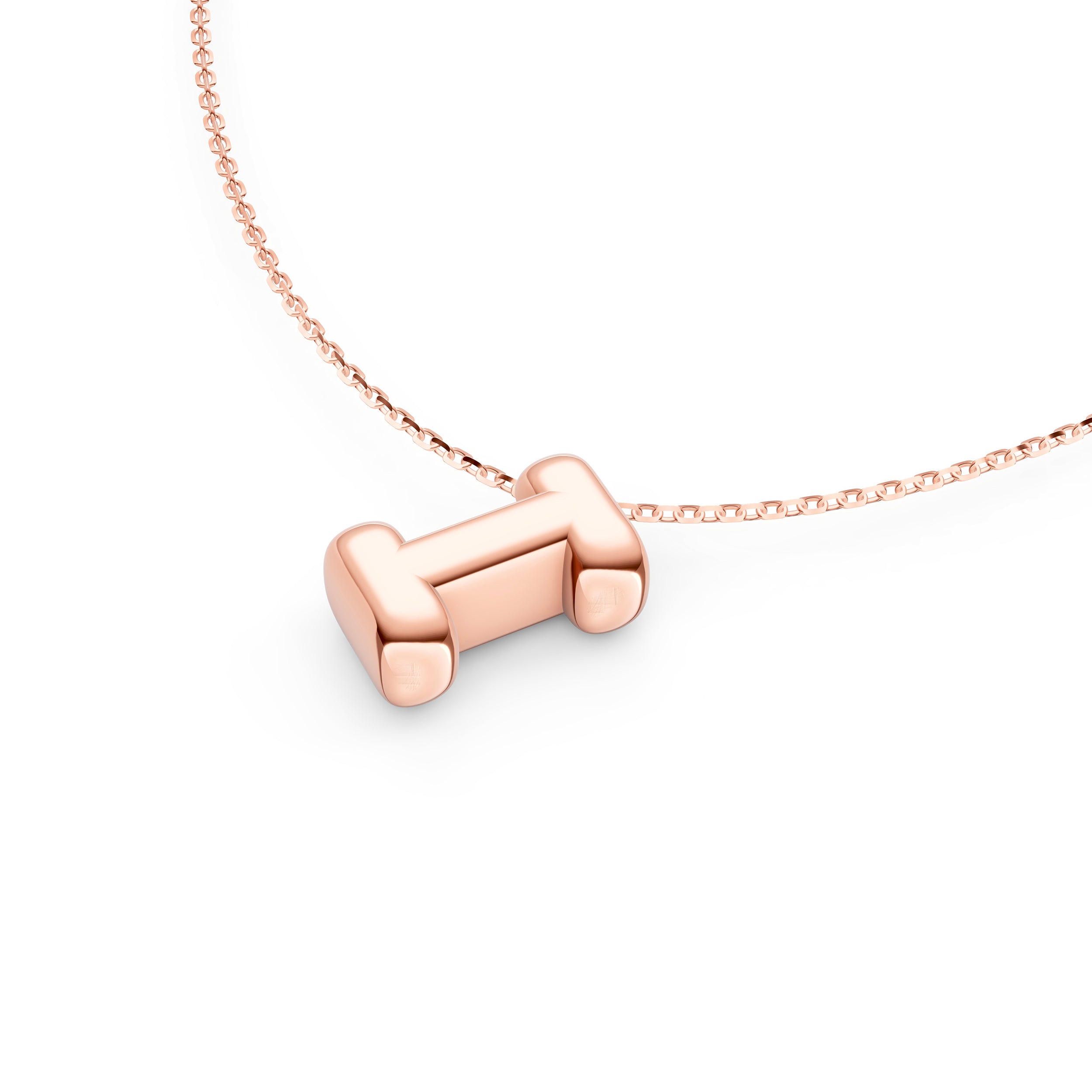 14K Gold Puffy Bubble Initial Necklace Birmingham Jewelry Necklace Birmingham Jewelry 