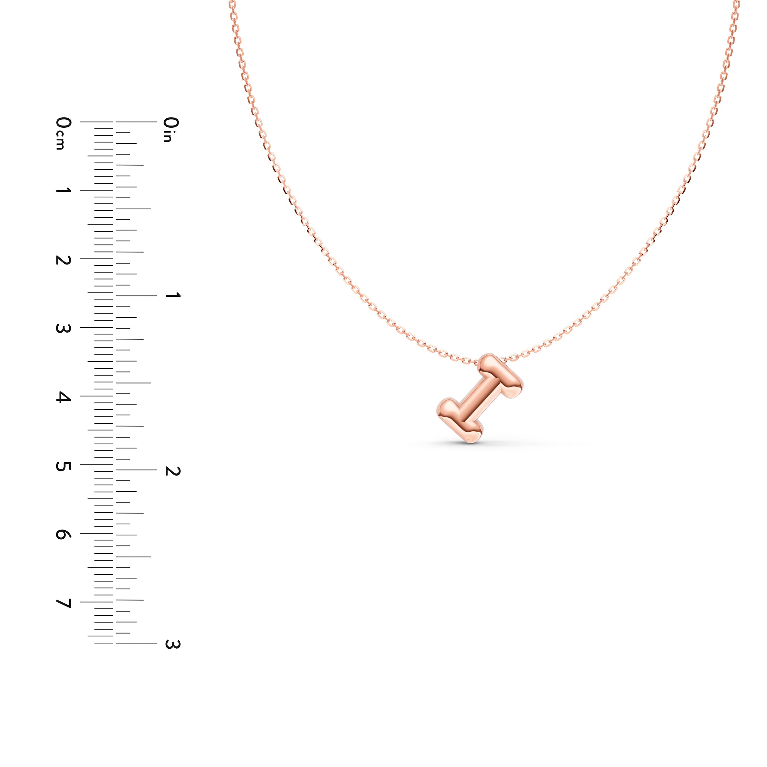 14K Gold Puffy Bubble Initial Necklace Birmingham Jewelry Necklace Birmingham Jewelry 
