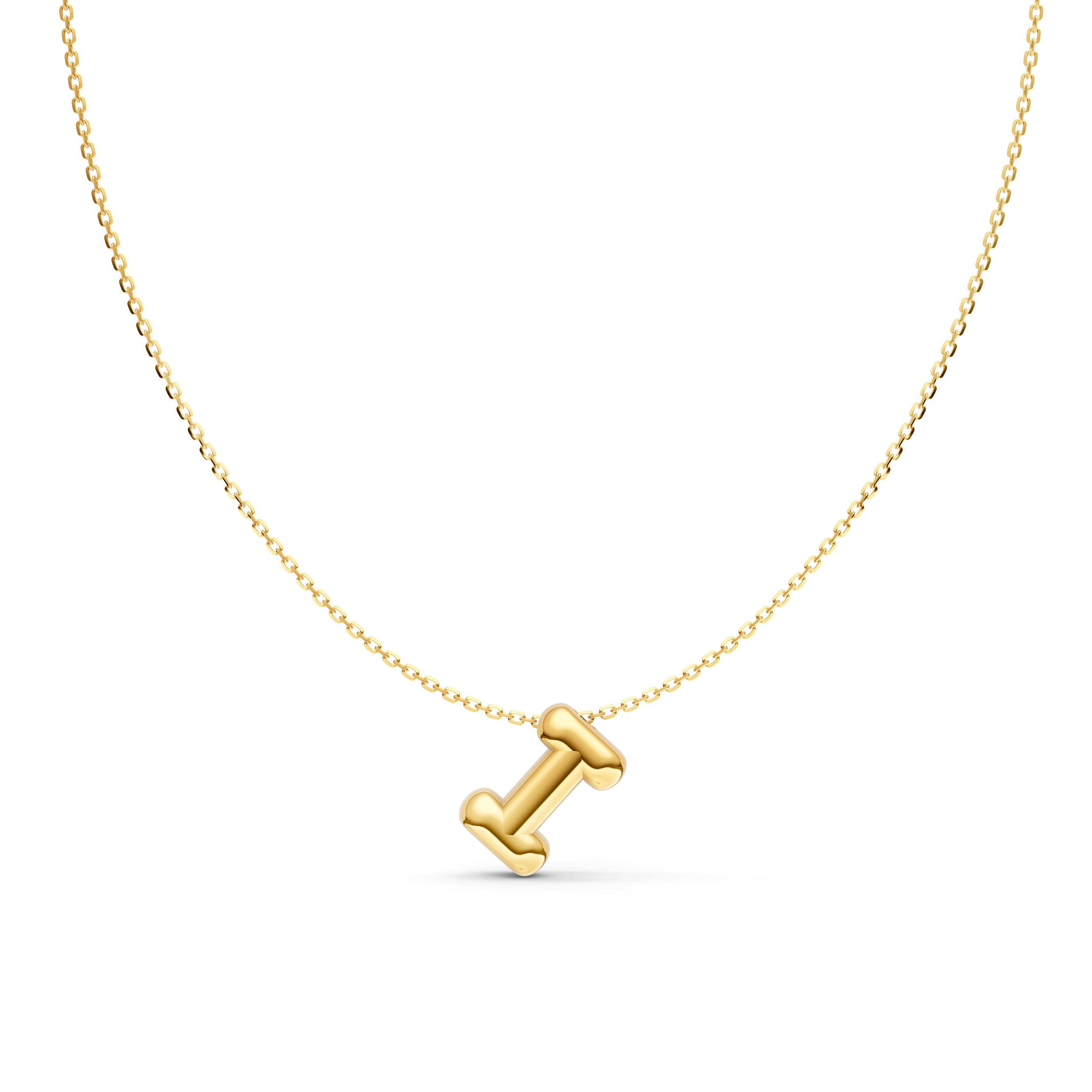 14K Gold Puffy Bubble Initial Necklace Birmingham Jewelry Necklace Birmingham Jewelry 