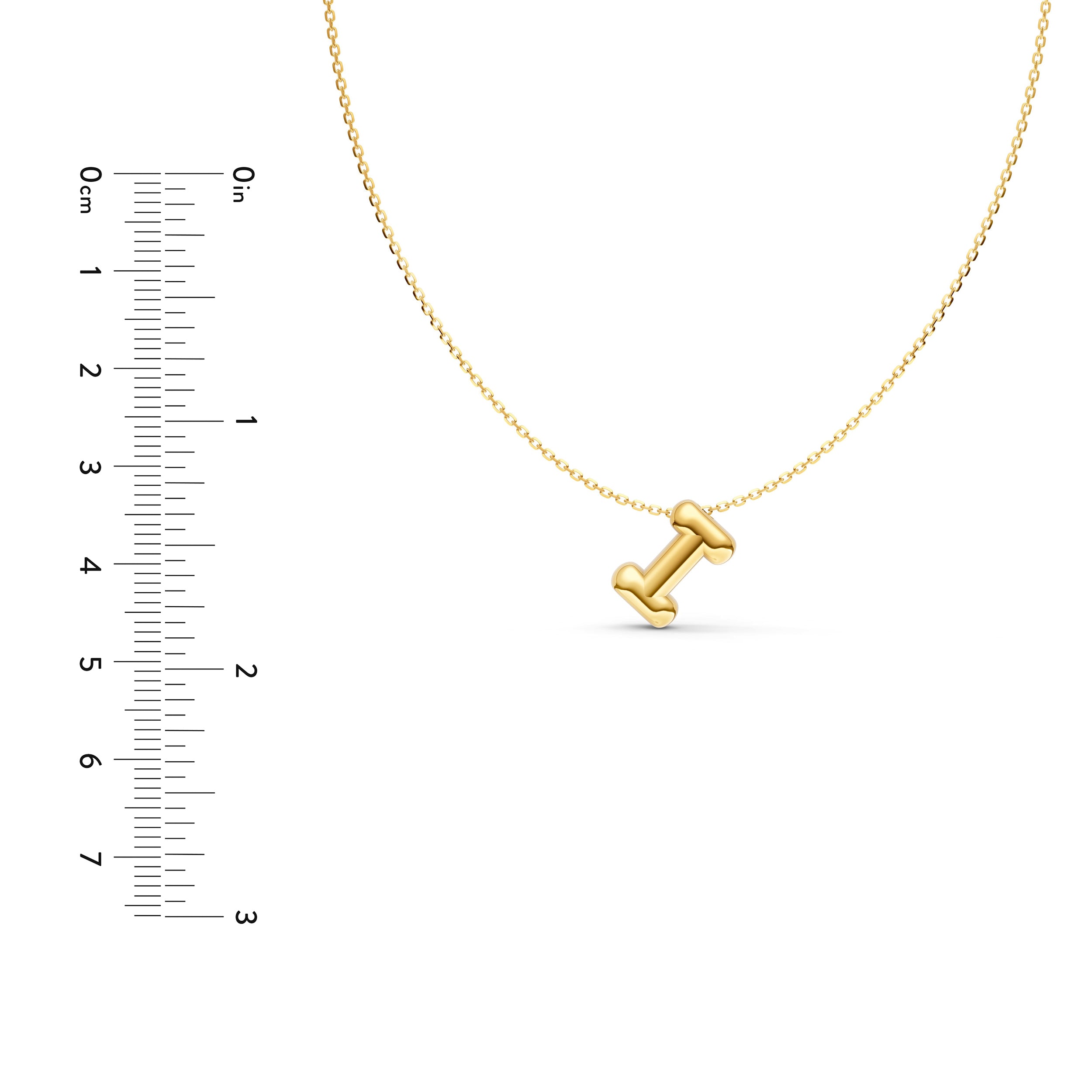 14K Gold Puffy Bubble Initial Necklace Birmingham Jewelry Necklace Birmingham Jewelry 