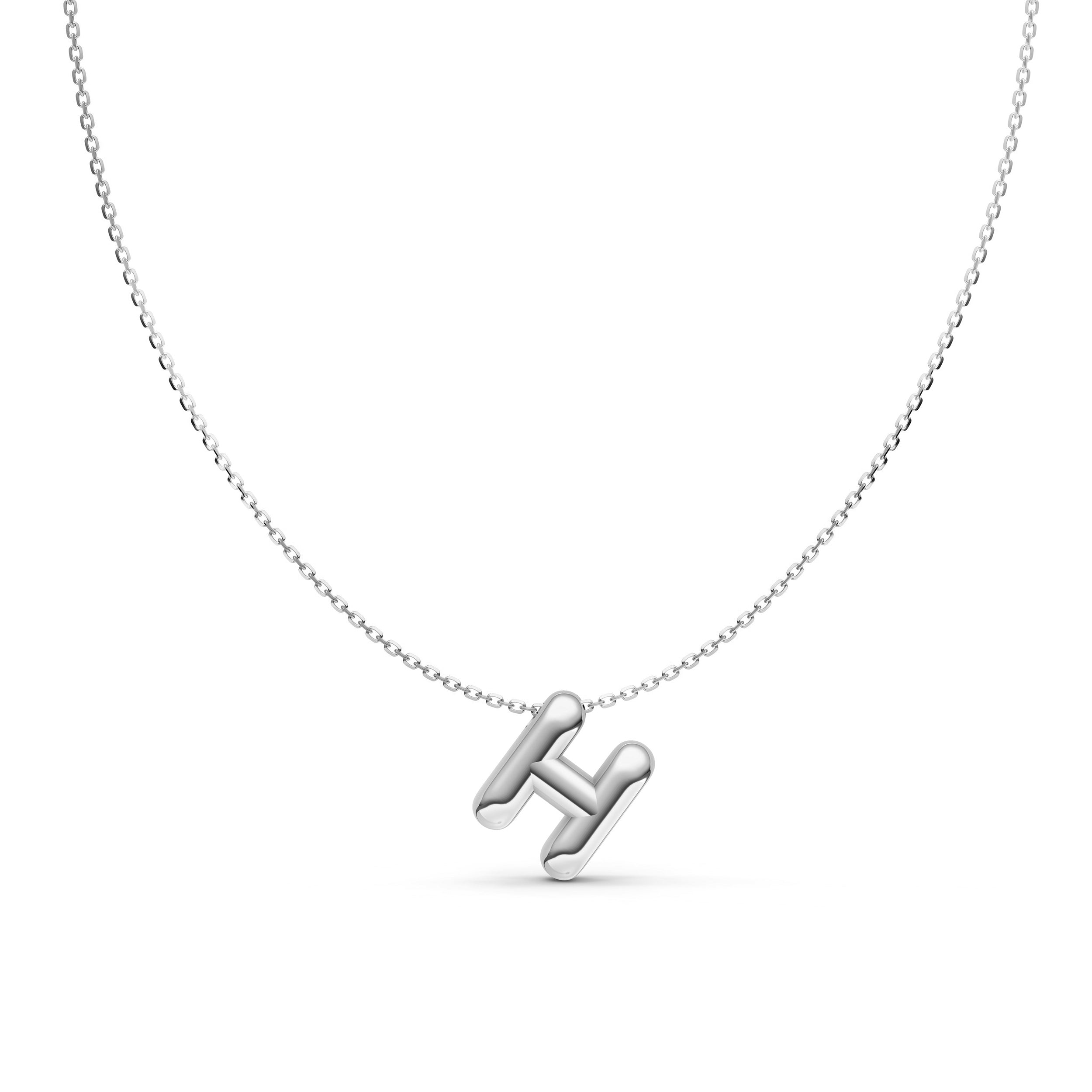 14K Gold Puffy Bubble Initial Necklace Birmingham Jewelry Necklace Birmingham Jewelry 