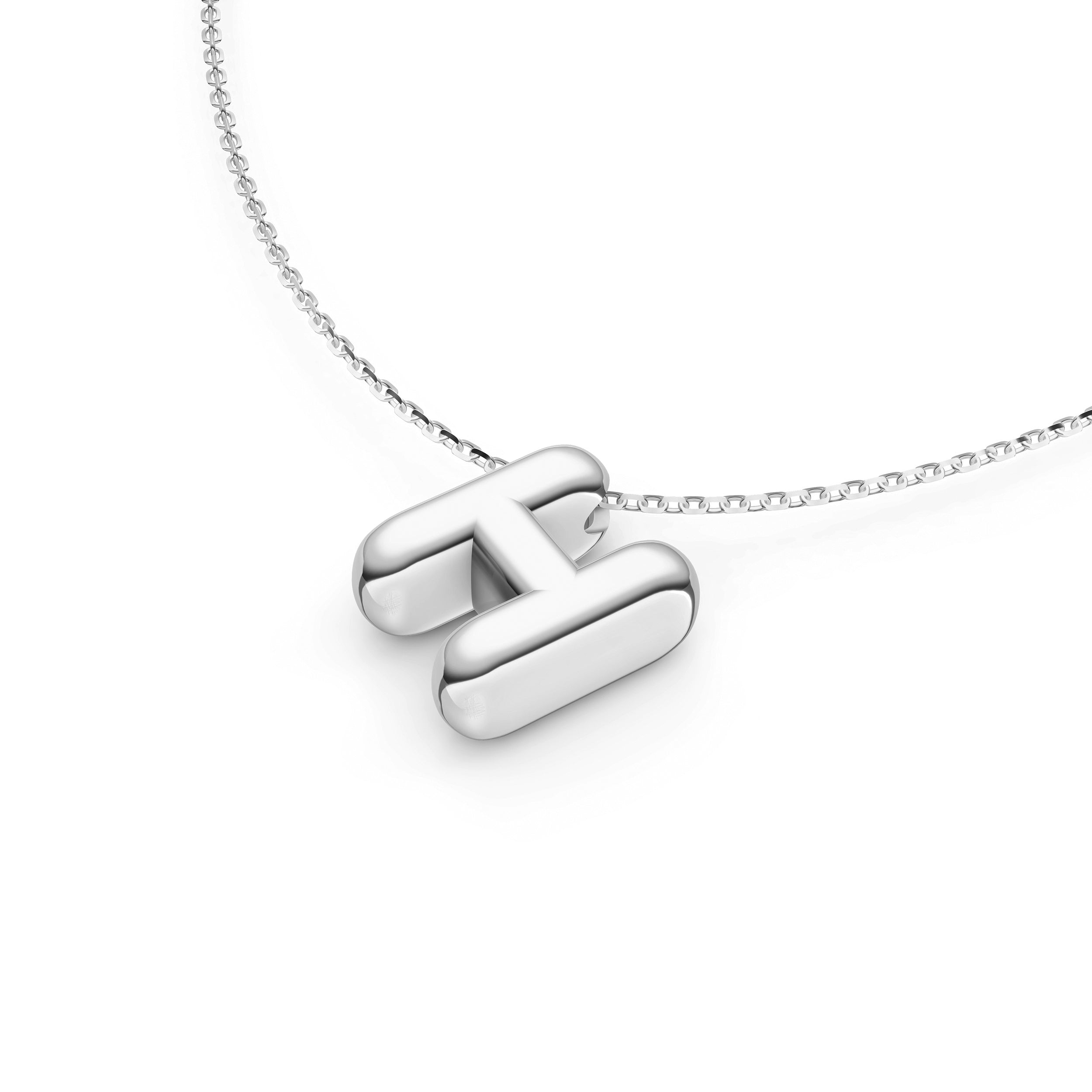 14K Gold Puffy Bubble Initial Necklace Birmingham Jewelry Necklace Birmingham Jewelry 