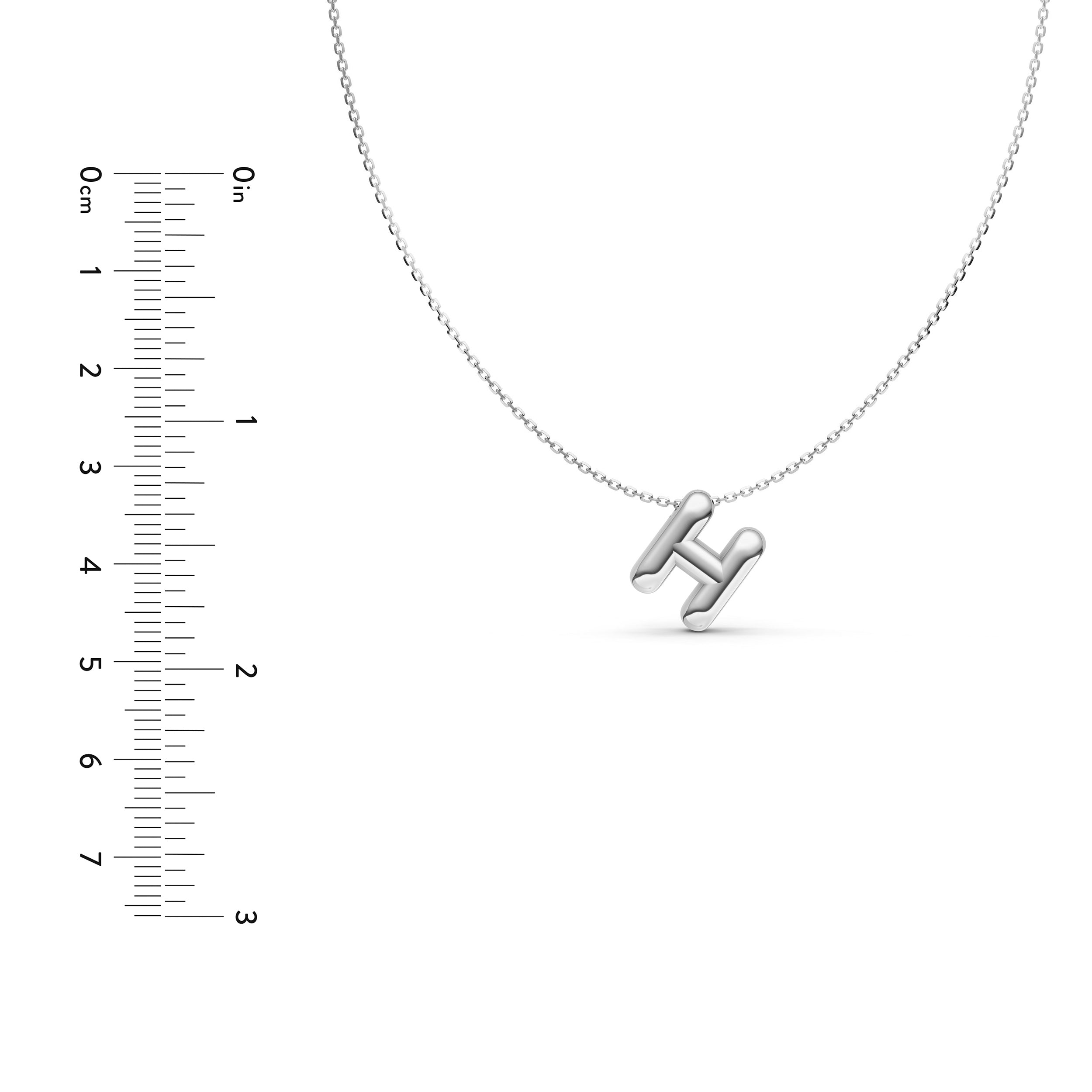 14K Gold Puffy Bubble Initial Necklace Birmingham Jewelry Necklace Birmingham Jewelry 
