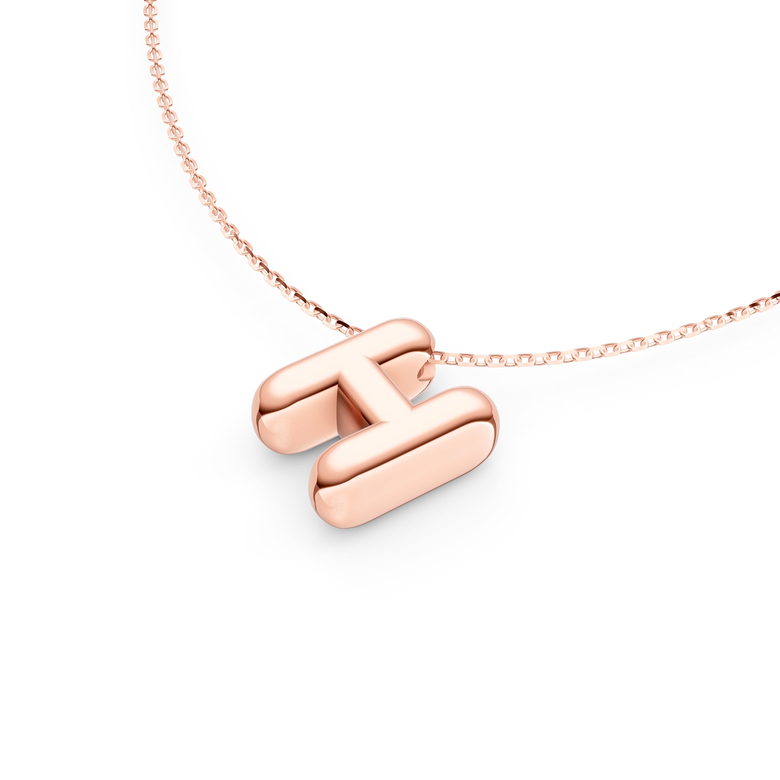 14K Gold Puffy Bubble Initial Necklace Birmingham Jewelry Necklace Birmingham Jewelry 