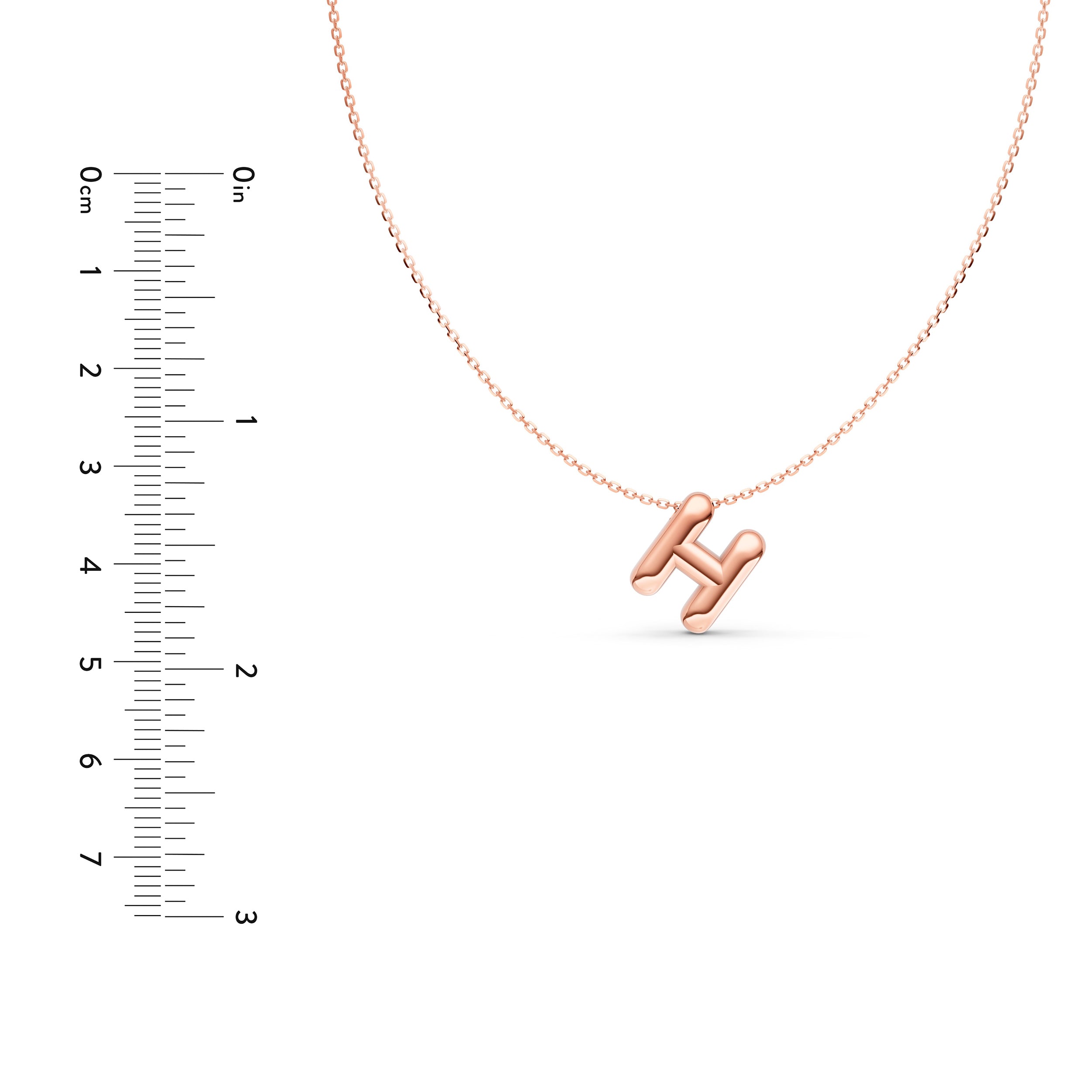 14K Gold Puffy Bubble Initial Necklace Birmingham Jewelry Necklace Birmingham Jewelry 