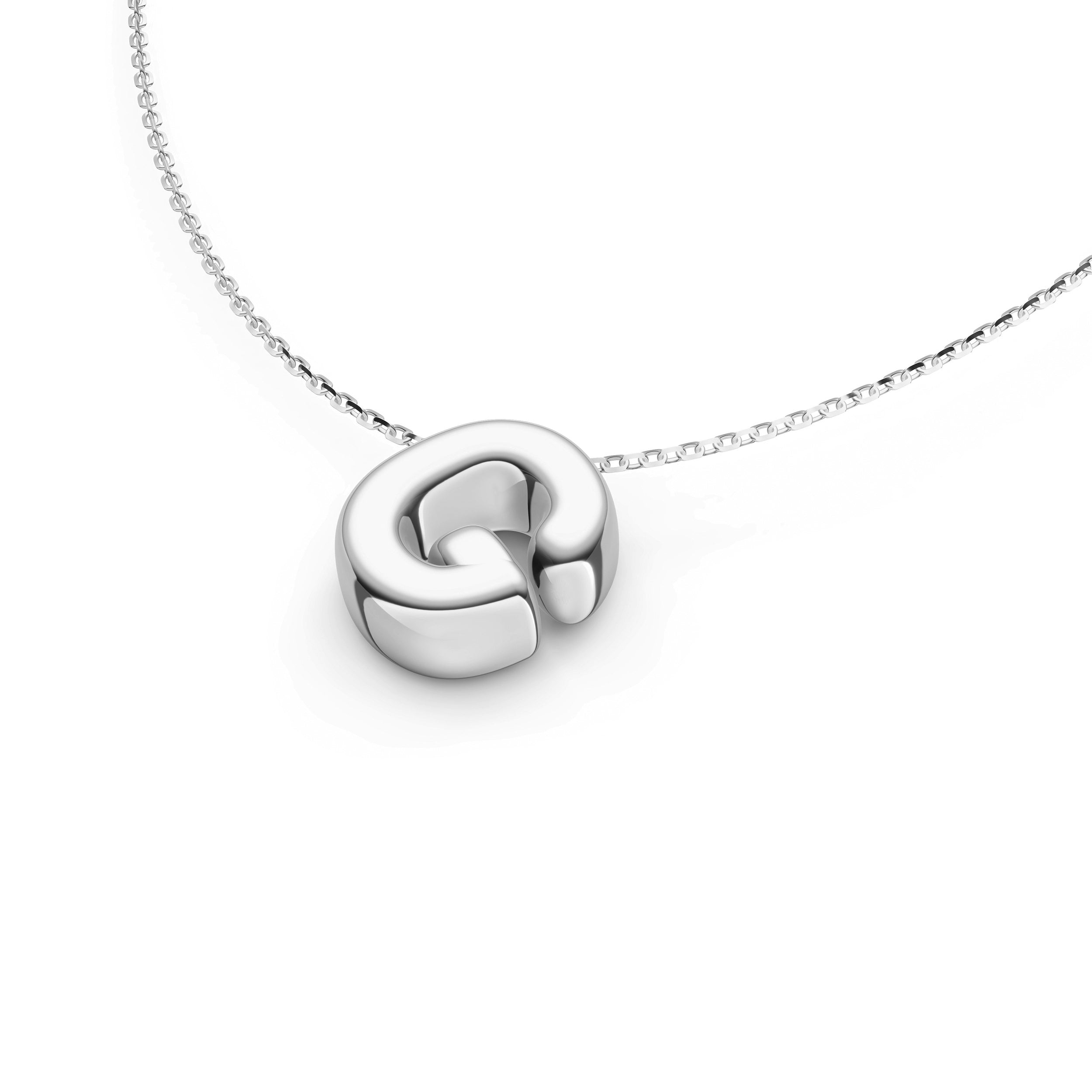 14K Gold Puffy Bubble Initial Necklace Birmingham Jewelry Necklace Birmingham Jewelry 