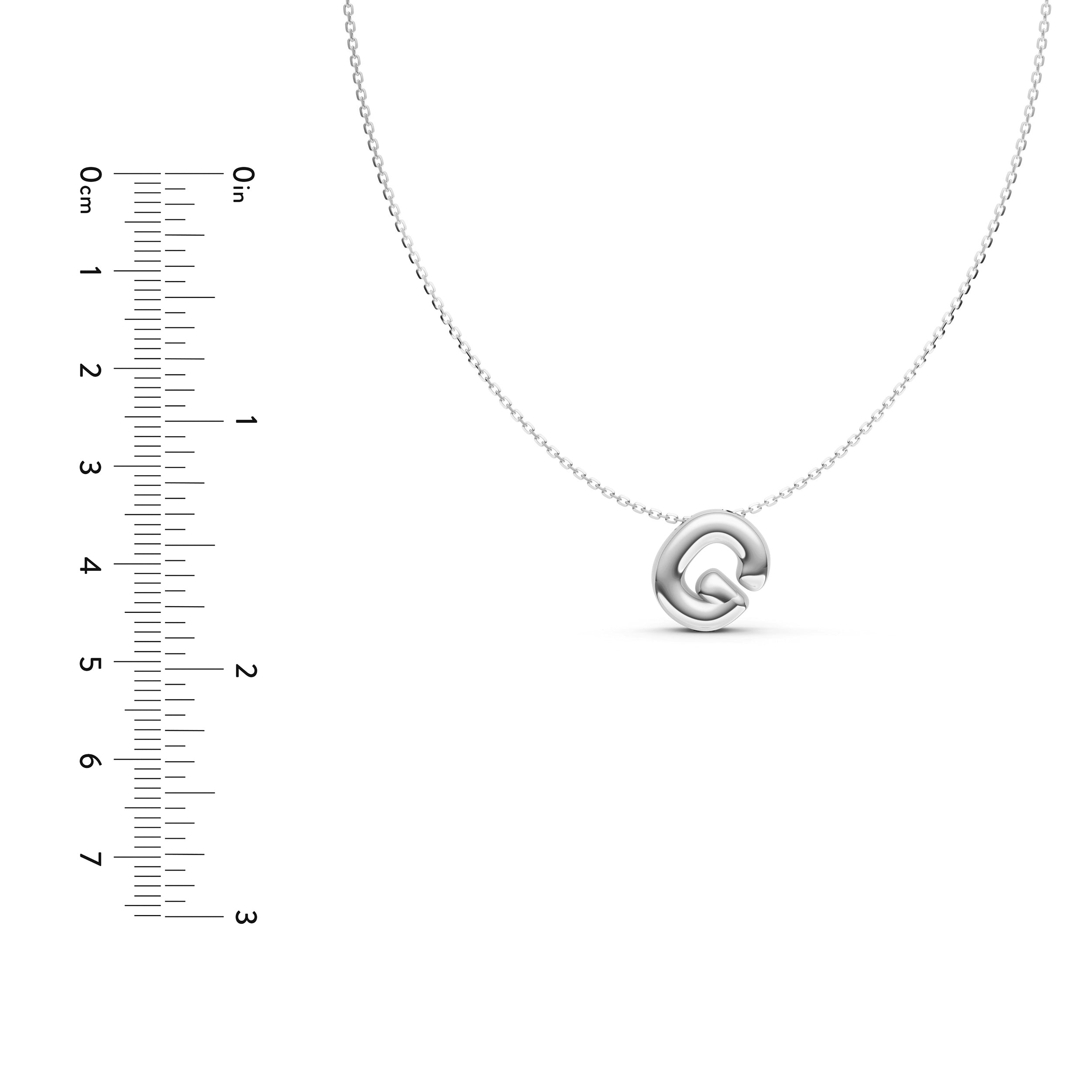 14K Gold Puffy Bubble Initial Necklace Birmingham Jewelry Necklace Birmingham Jewelry 