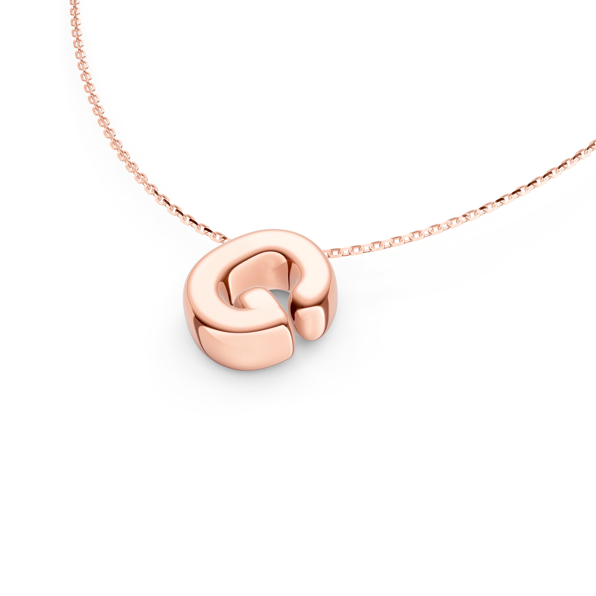 14K Gold Puffy Bubble Initial Necklace Birmingham Jewelry Necklace Birmingham Jewelry 