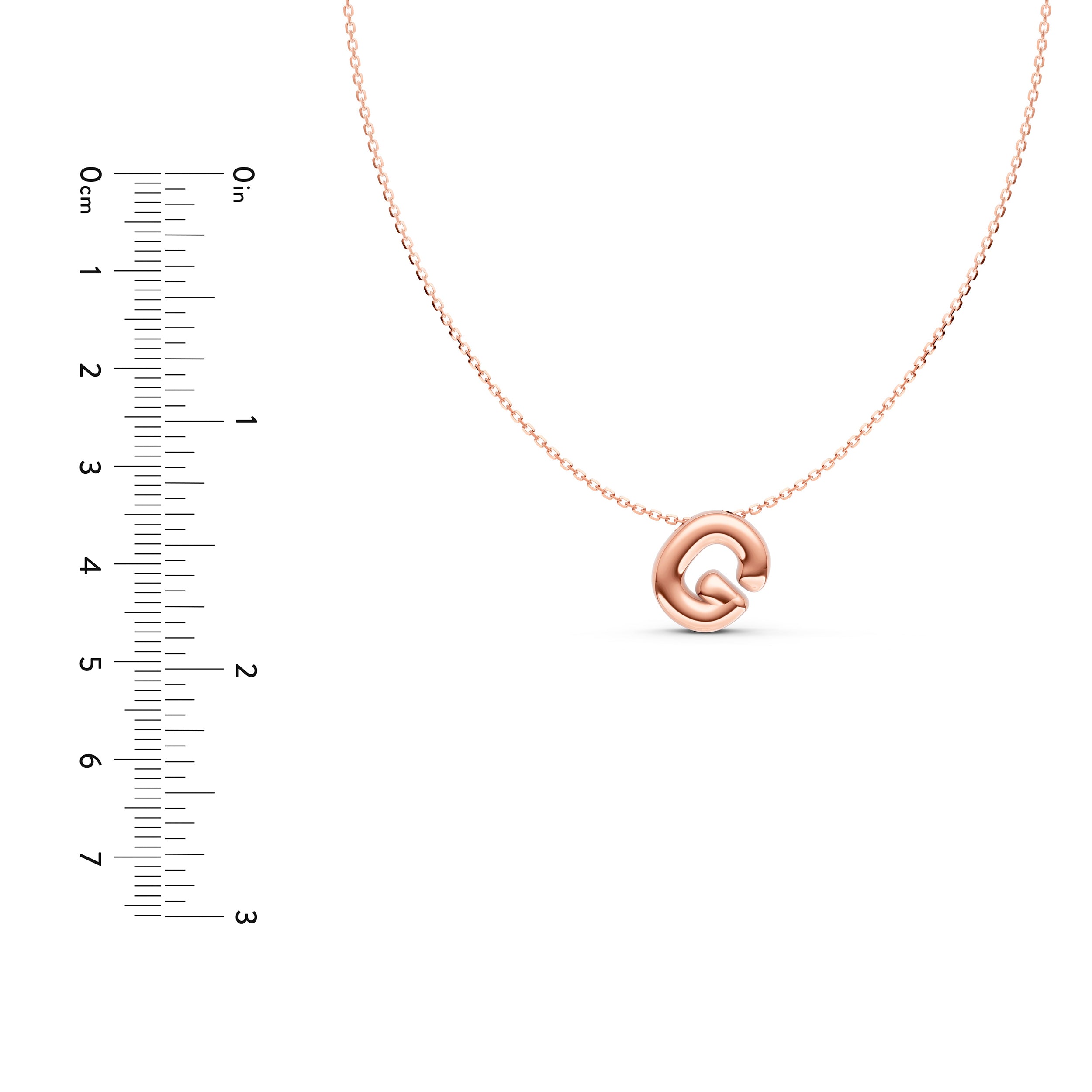 14K Gold Puffy Bubble Initial Necklace Birmingham Jewelry Necklace Birmingham Jewelry 