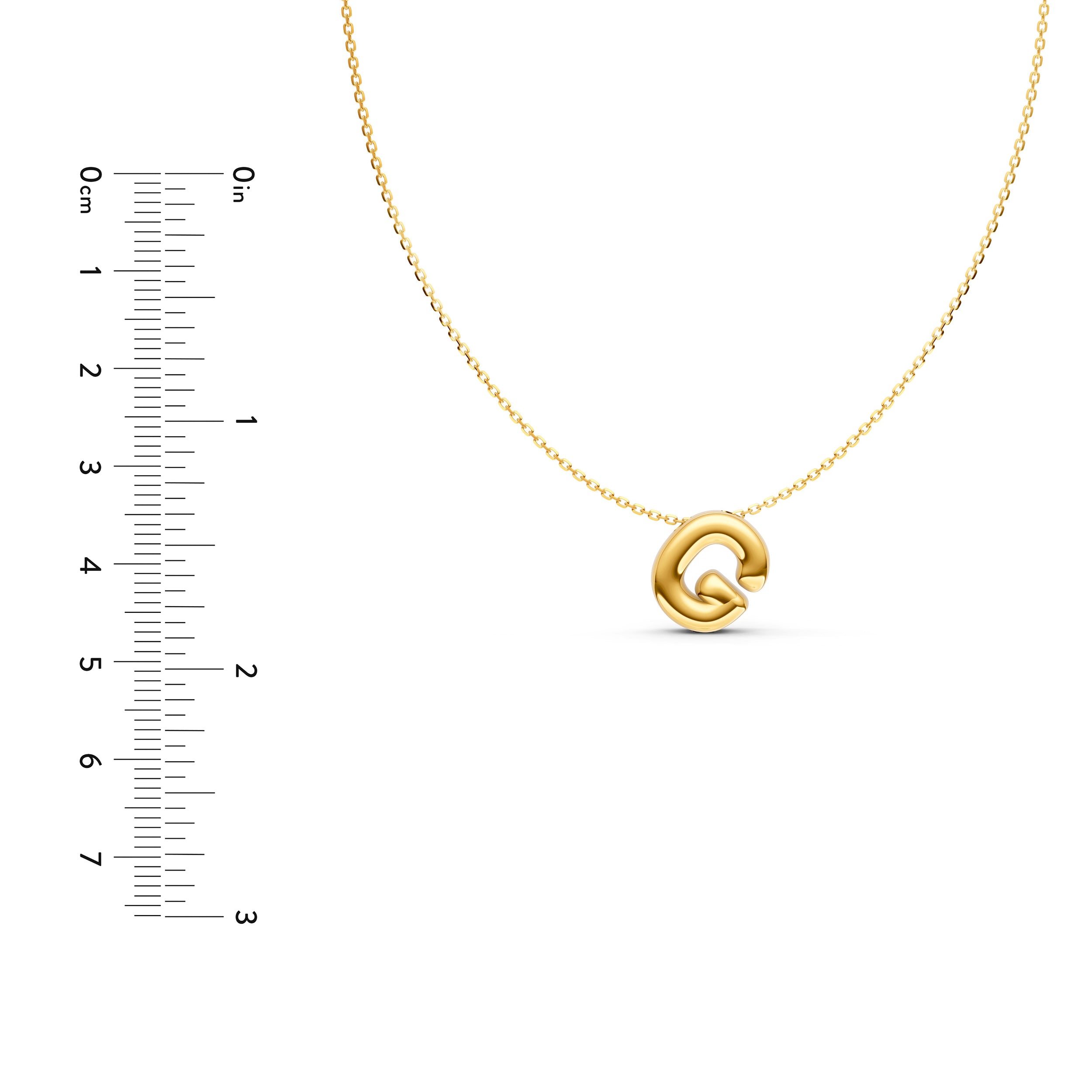 14K Gold Puffy Bubble Initial Necklace Birmingham Jewelry Necklace Birmingham Jewelry 