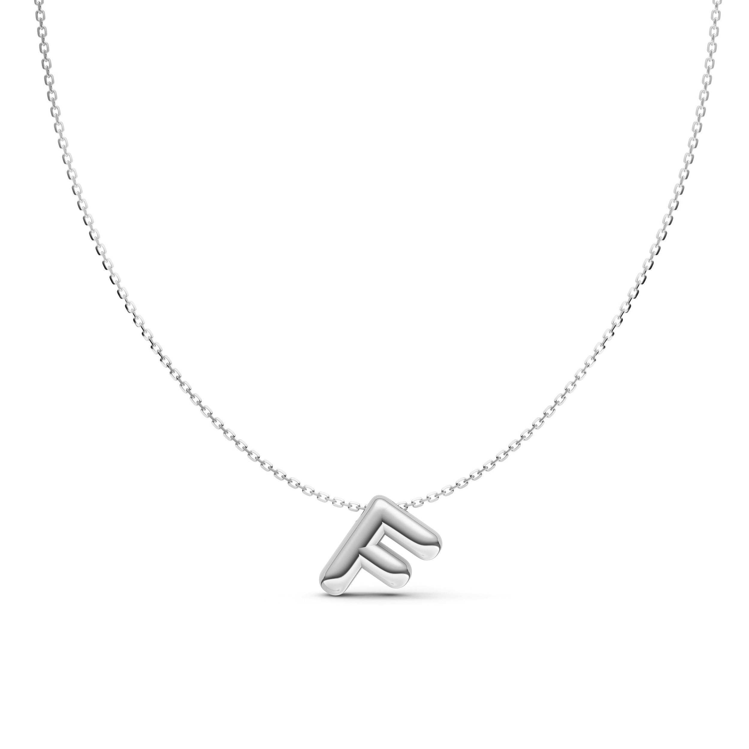 14K Gold Puffy Bubble Initial Necklace Birmingham Jewelry Necklace Birmingham Jewelry 