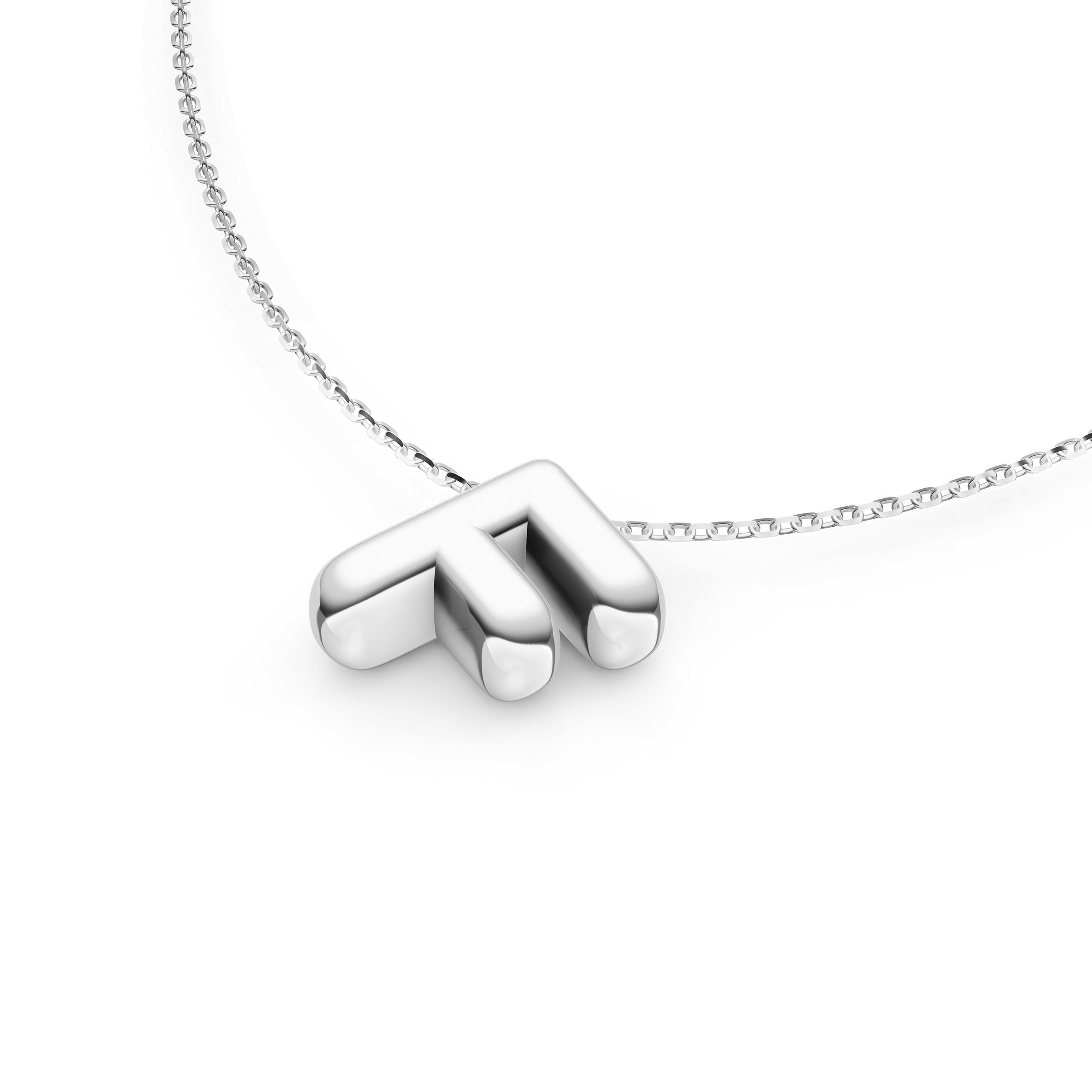 14K Gold Puffy Bubble Initial Necklace Birmingham Jewelry Necklace Birmingham Jewelry 