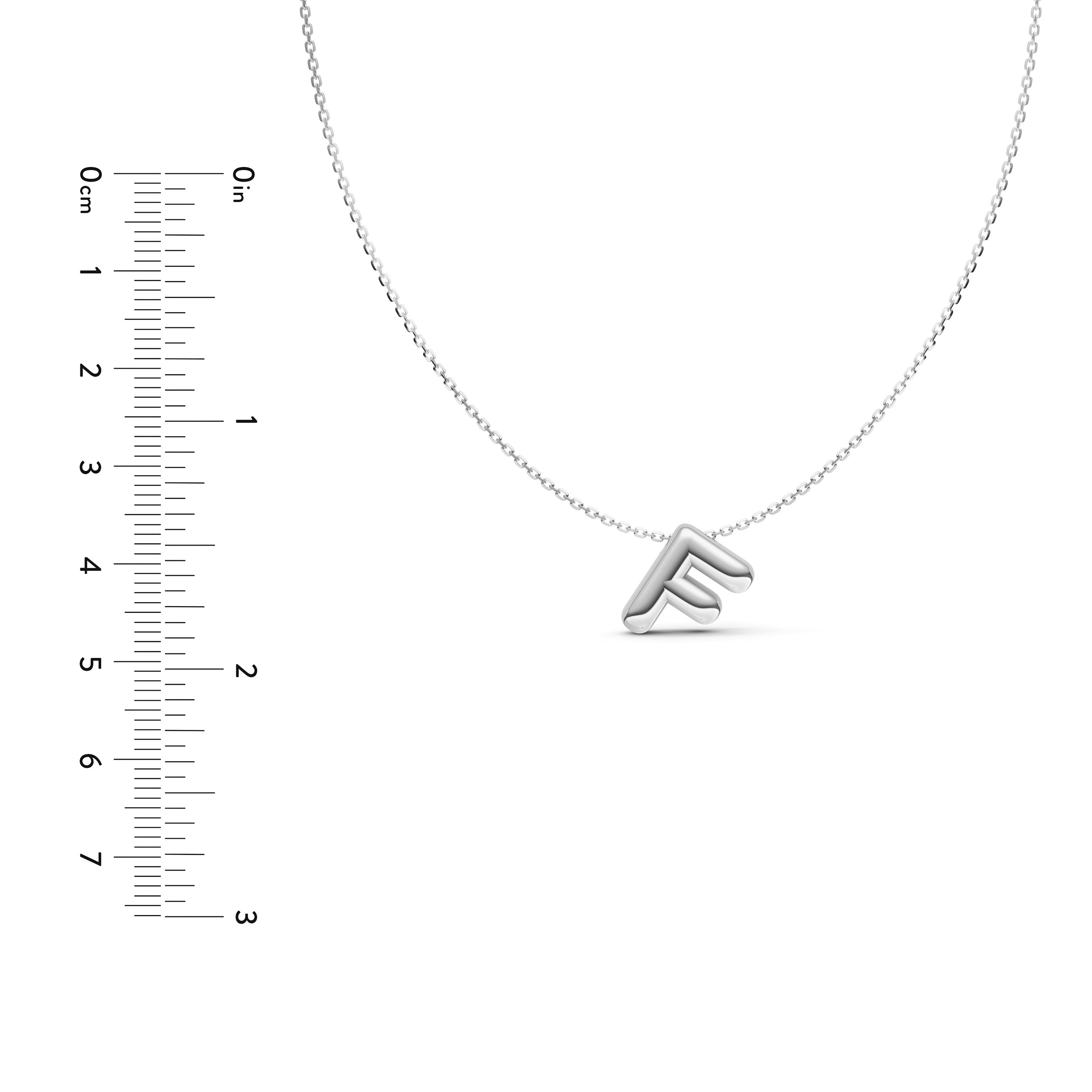14K Gold Puffy Bubble Initial Necklace Birmingham Jewelry Necklace Birmingham Jewelry 