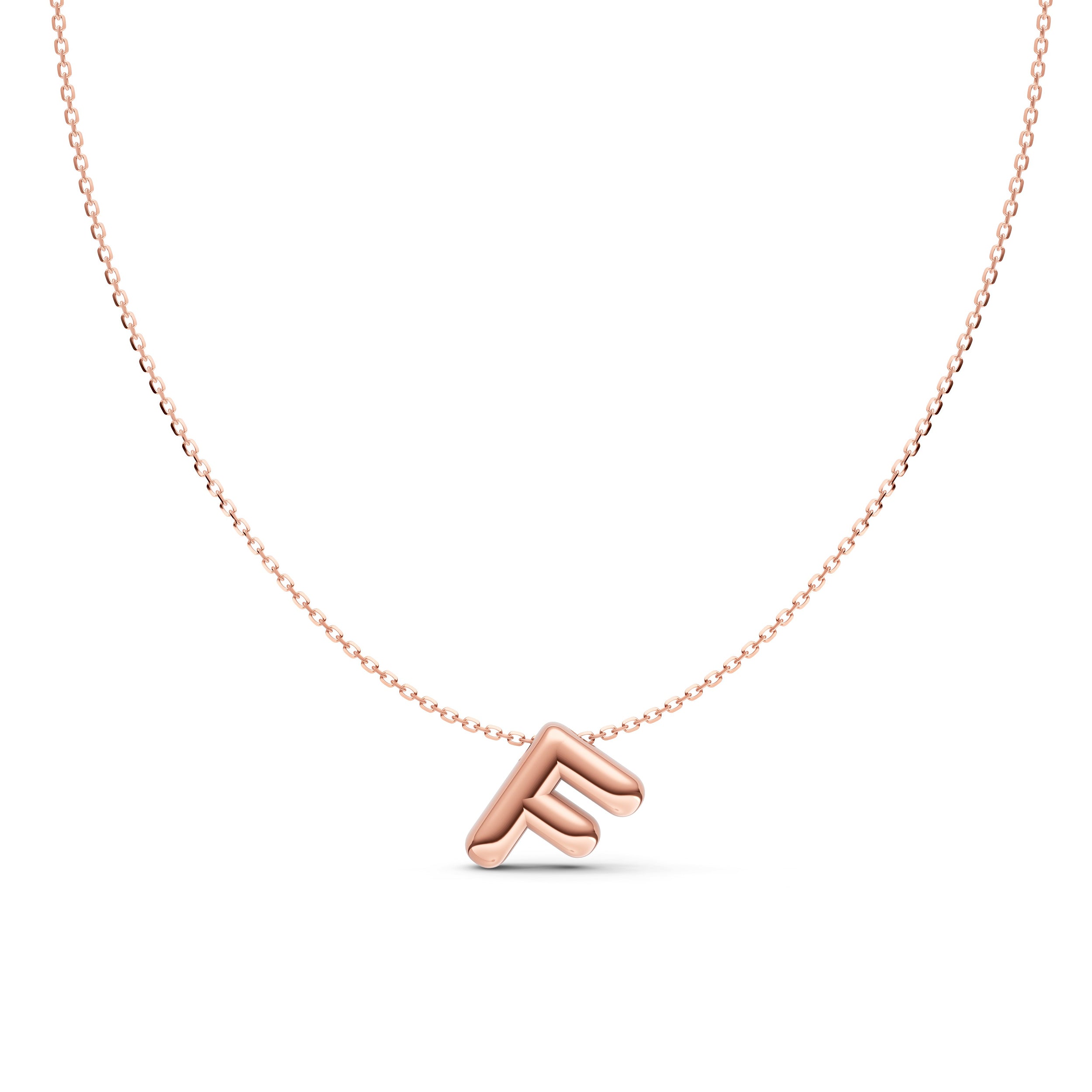 14K Gold Puffy Bubble Initial Necklace Birmingham Jewelry Necklace Birmingham Jewelry 