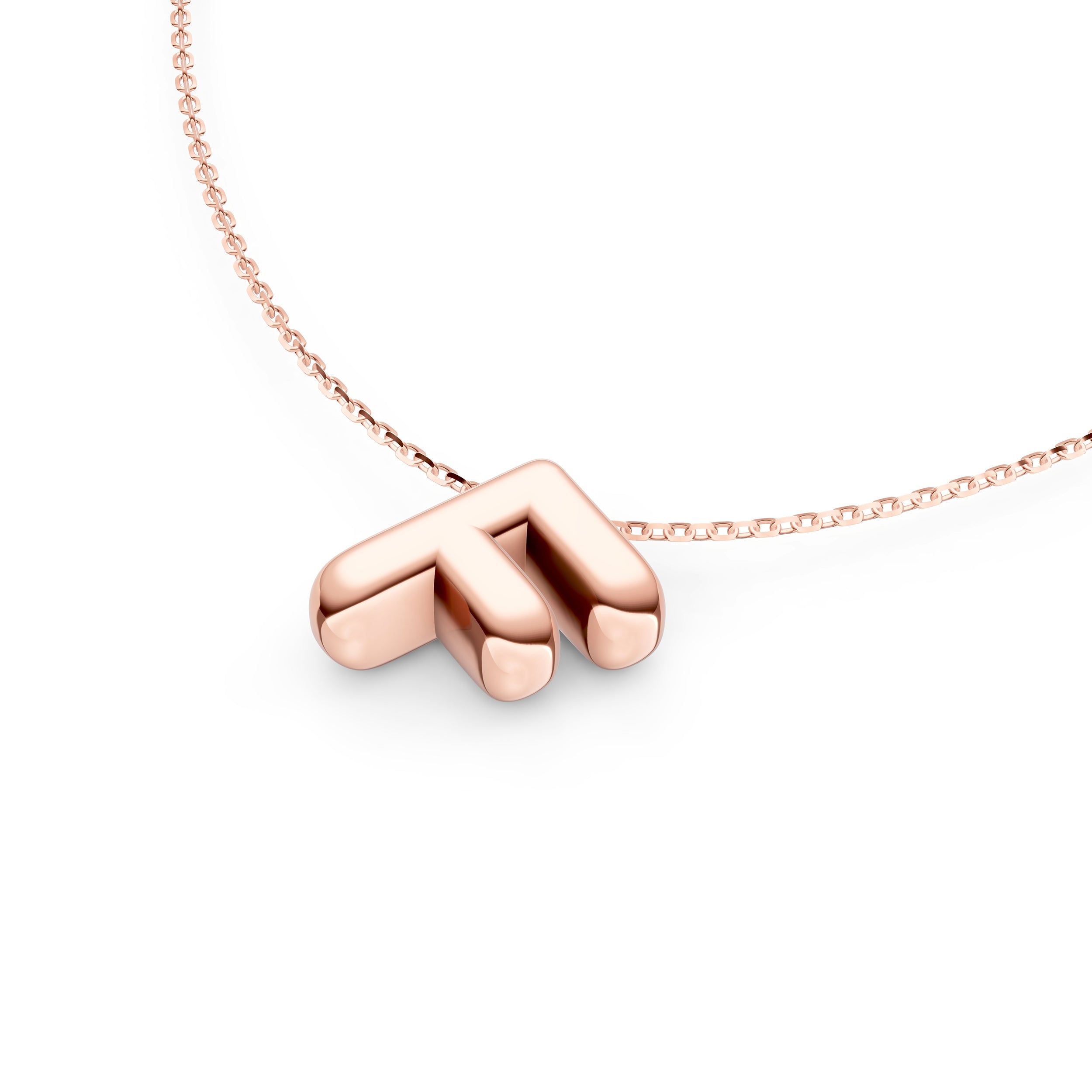 14K Gold Puffy Bubble Initial Necklace Birmingham Jewelry Necklace Birmingham Jewelry 