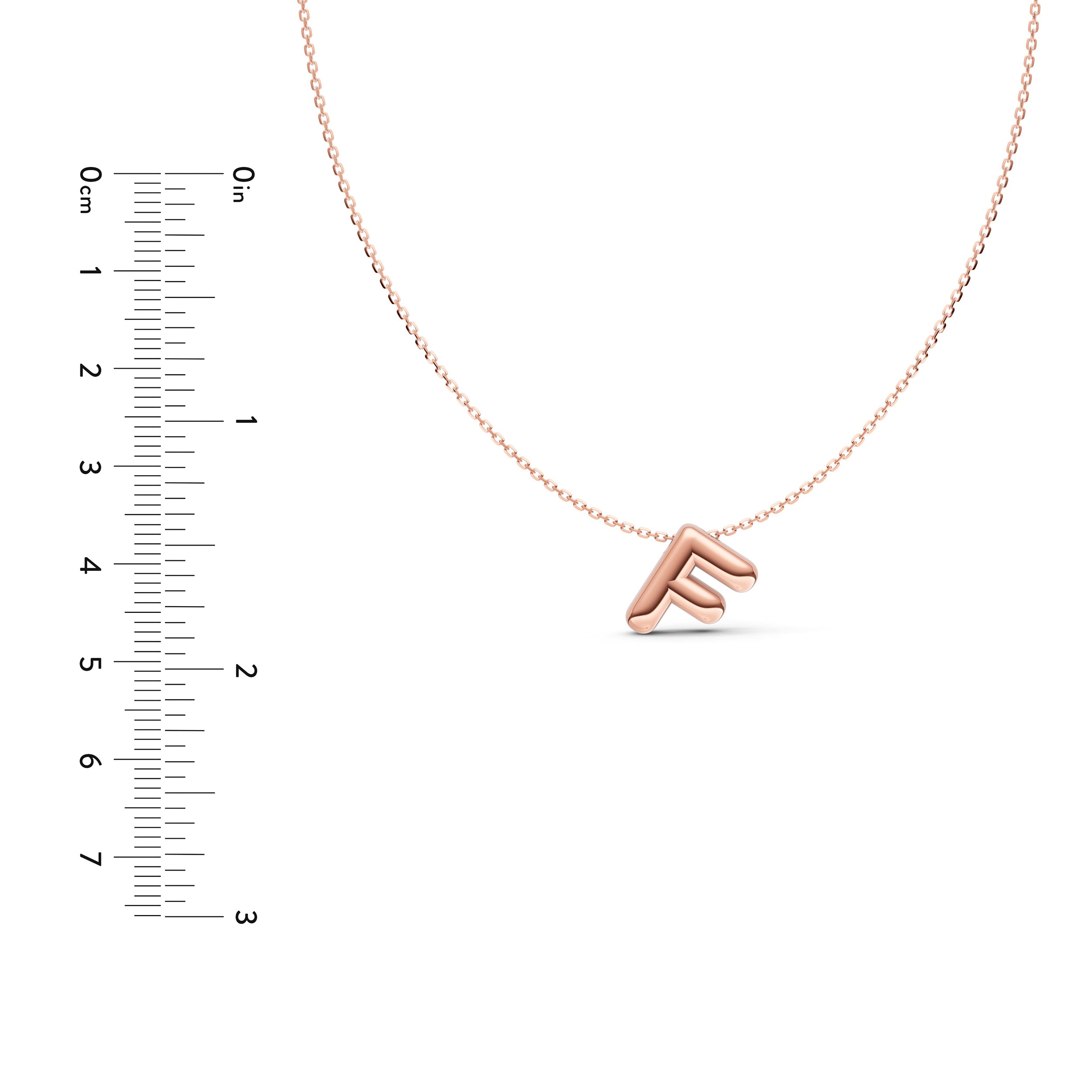 14K Gold Puffy Bubble Initial Necklace Birmingham Jewelry Necklace Birmingham Jewelry 