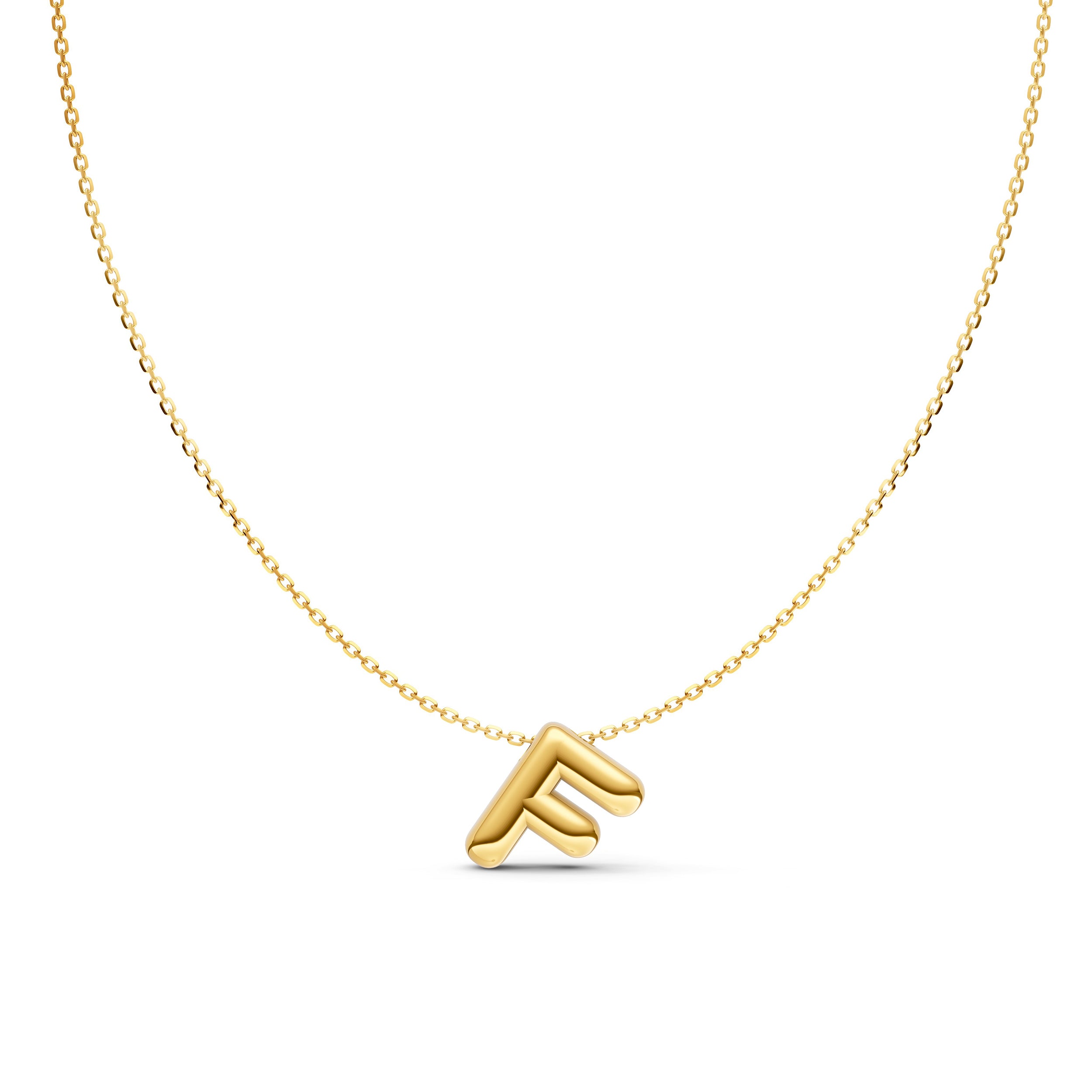 14K Gold Puffy Bubble Initial Necklace Birmingham Jewelry Necklace Birmingham Jewelry 