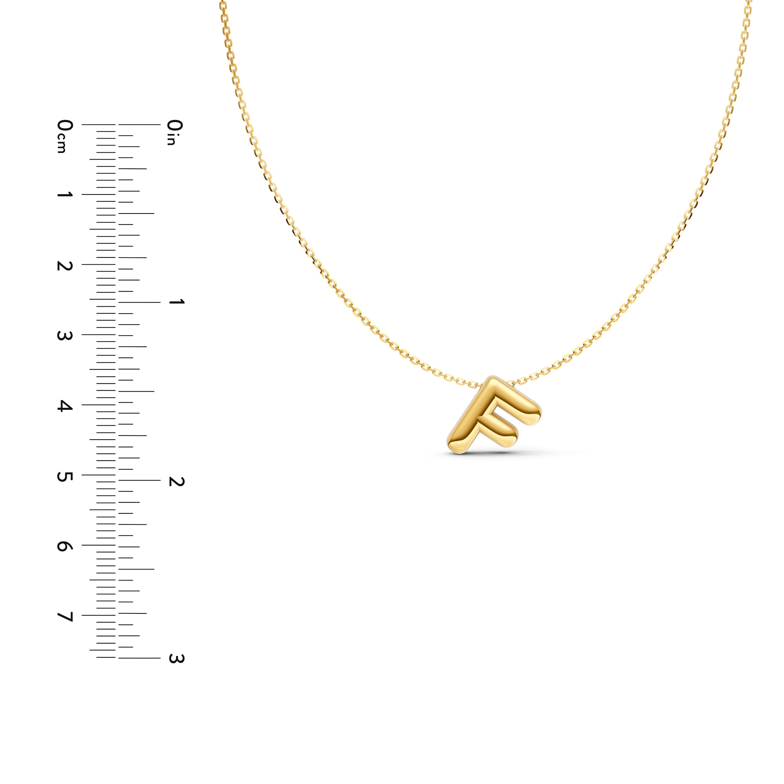 14K Gold Puffy Bubble Initial Necklace Birmingham Jewelry Necklace Birmingham Jewelry 
