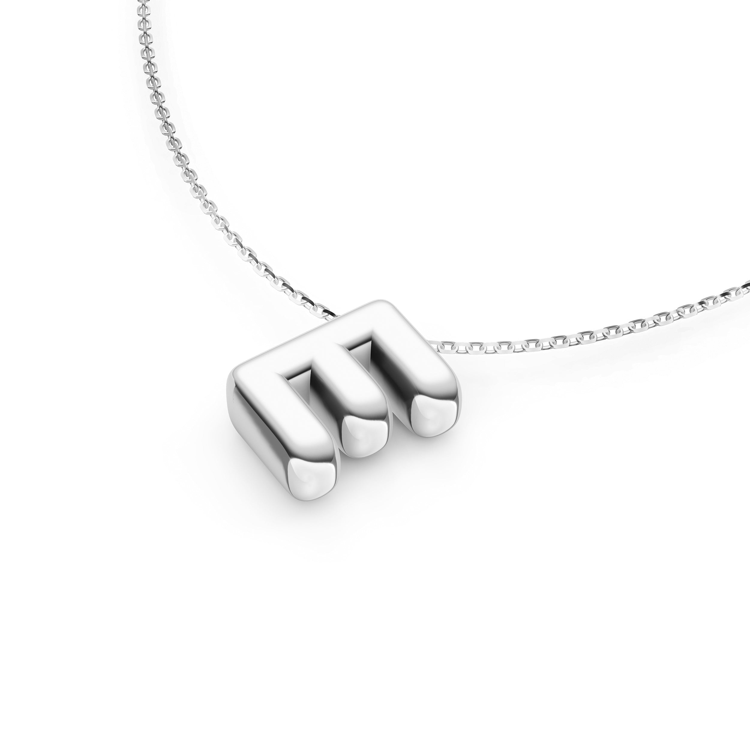 14K Gold Puffy Bubble Initial Necklace Birmingham Jewelry Necklace Birmingham Jewelry 