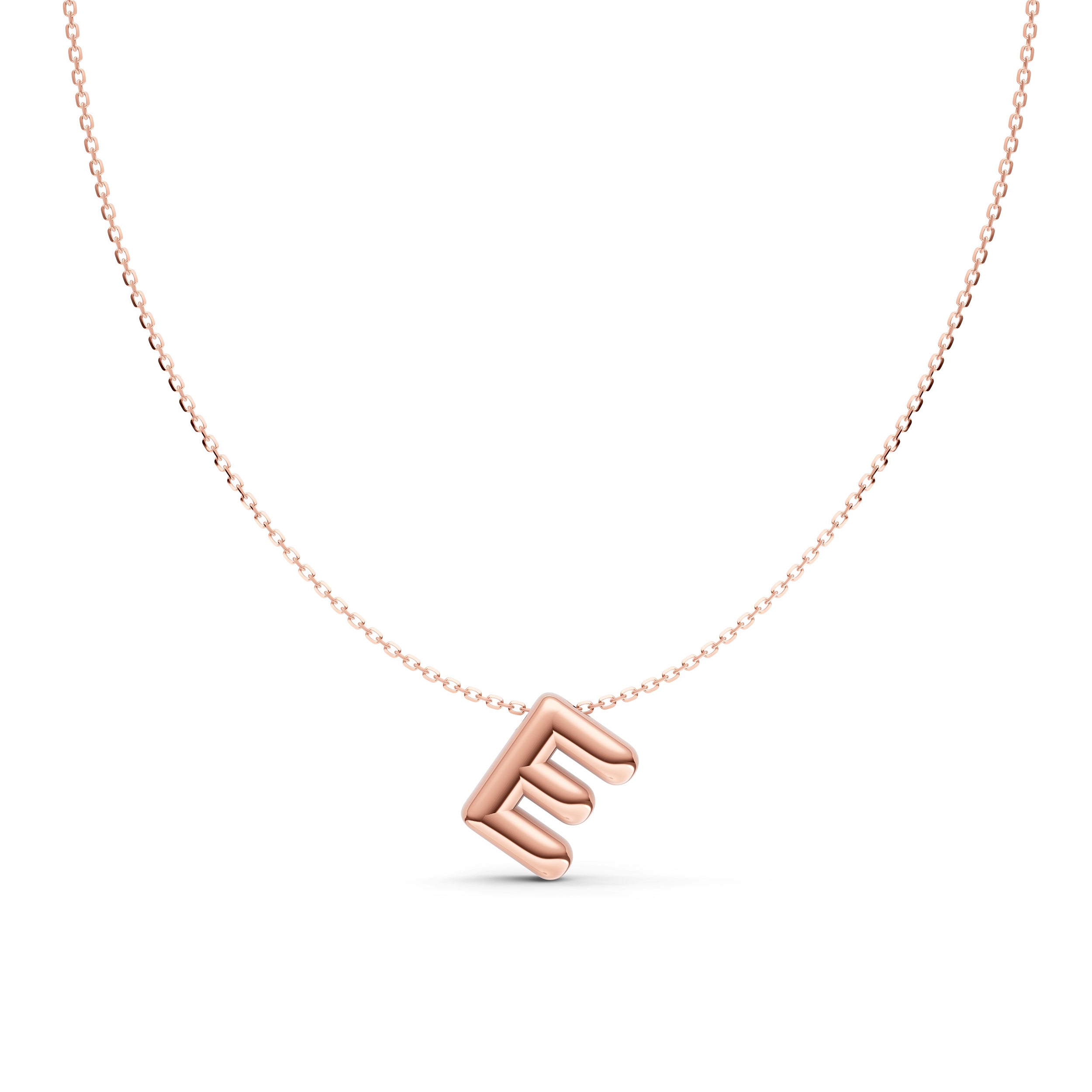 14K Gold Puffy Bubble Initial Necklace Birmingham Jewelry Necklace Birmingham Jewelry 
