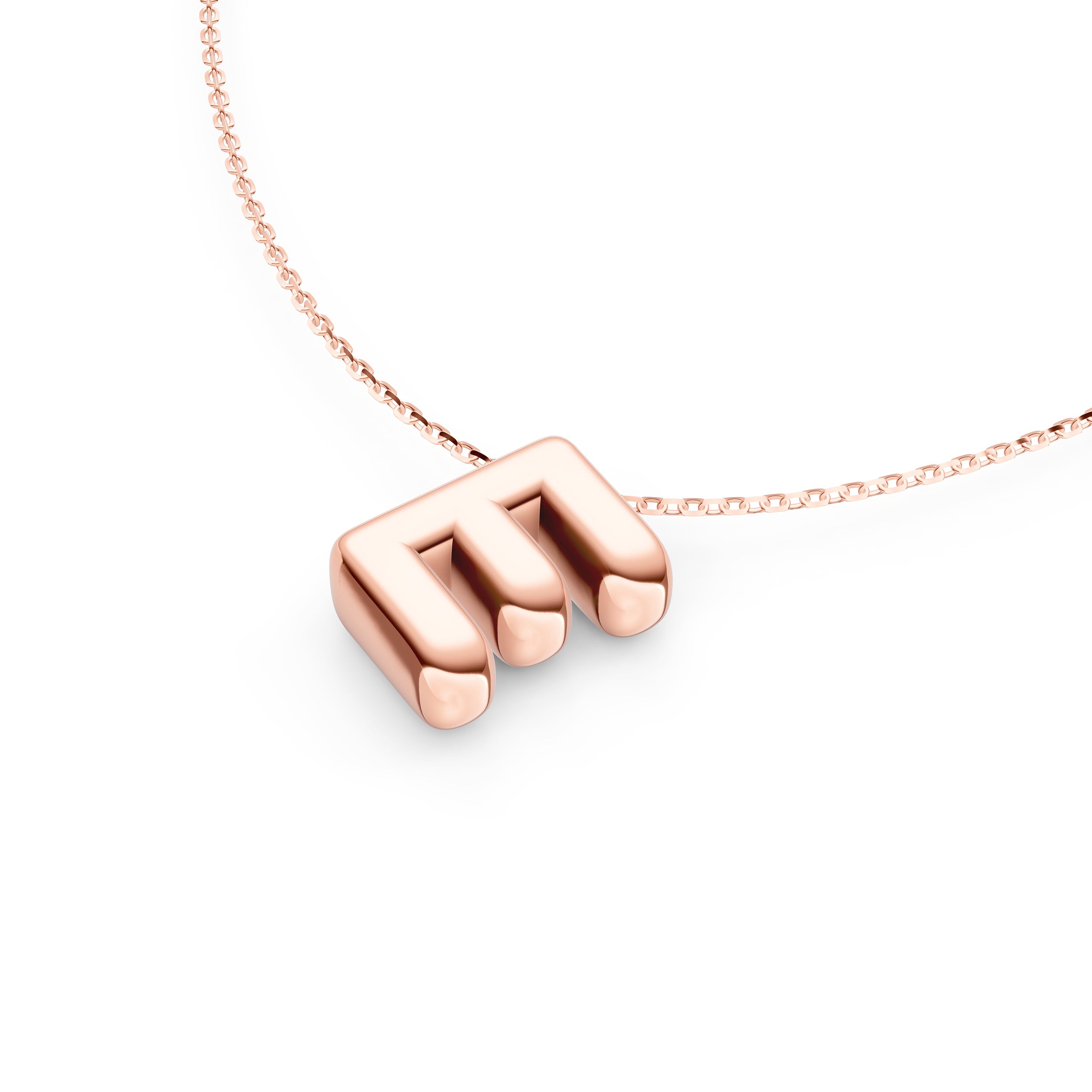 14K Gold Puffy Bubble Initial Necklace Birmingham Jewelry Necklace Birmingham Jewelry 