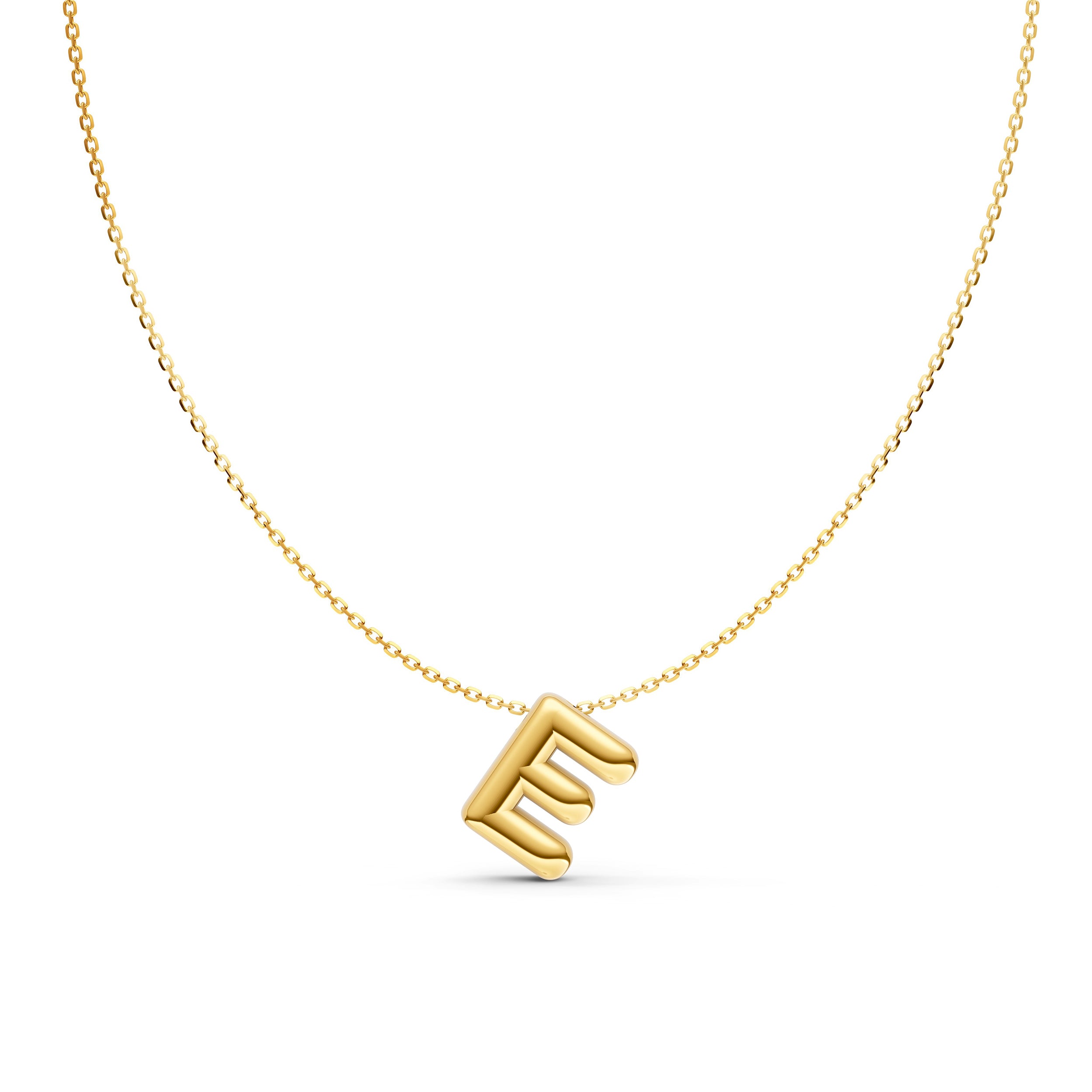 14K Gold Puffy Bubble Initial Necklace Birmingham Jewelry Necklace Birmingham Jewelry 